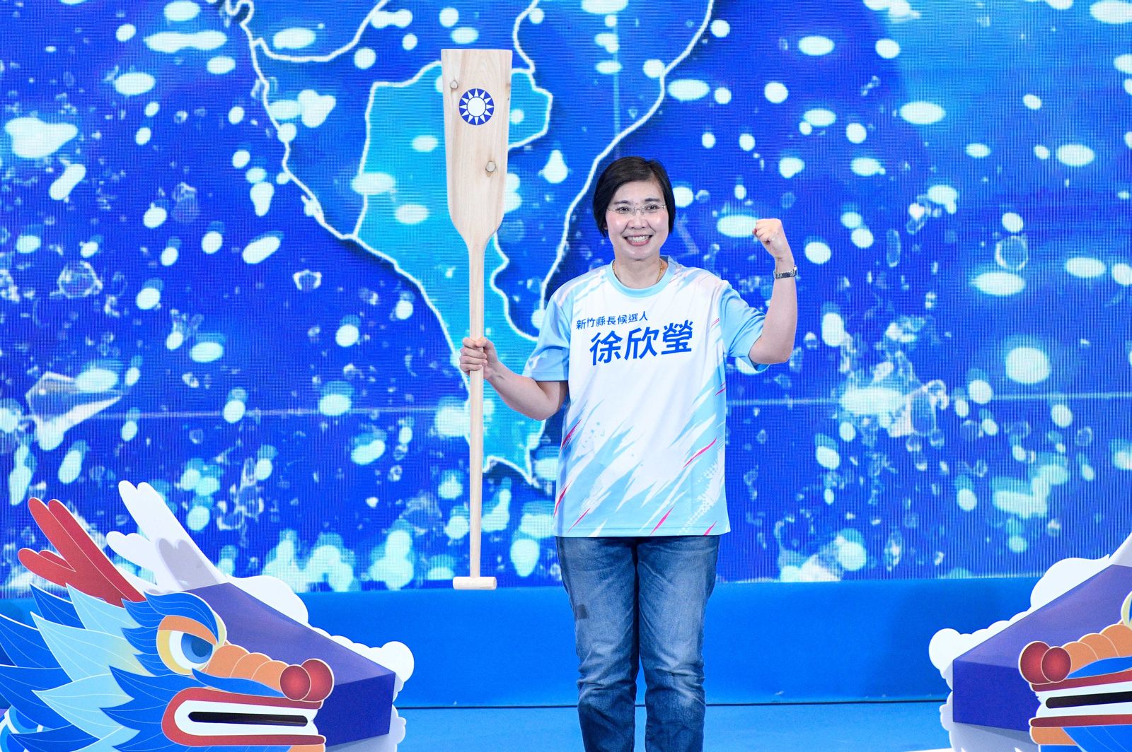 徐欣瑩與吳旭智如果在這次選舉中雙雙勝出,將是妙天政治版圖的大勝利。攝影李智為