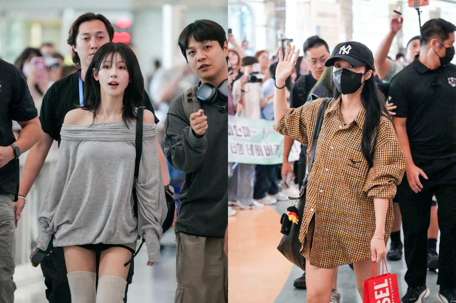 2大韓國女神同班機抵台!薇娟露香肩現身高雄 鄭恩地「素顏狀態」曝光