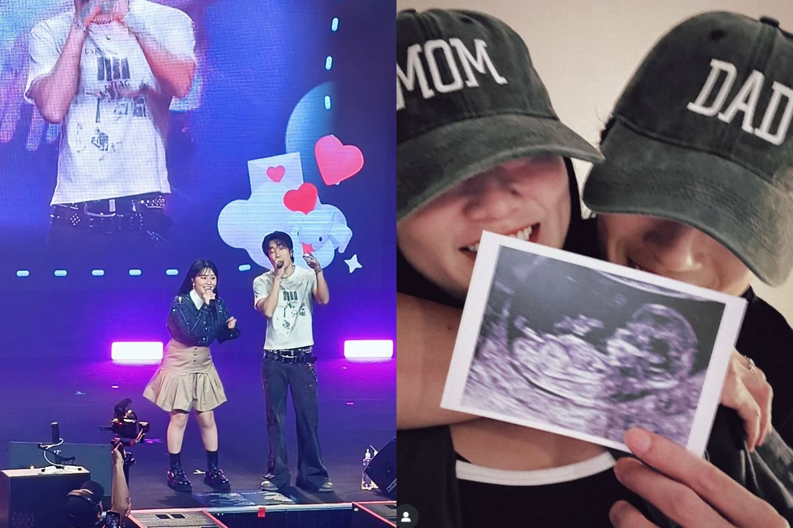 婁峻碩與焦凡凡9月在台上宣布喜訊。讀者提供、翻攝shoumethemoneyxx IG