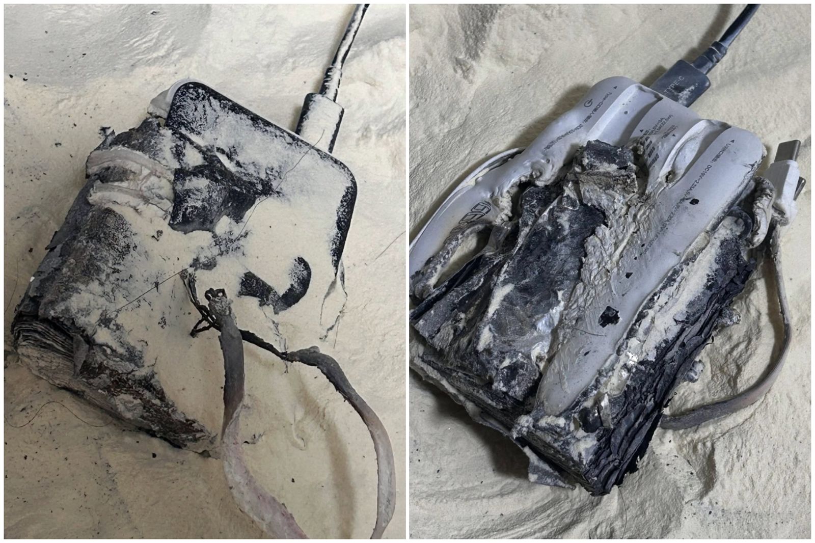 行動電源爆炸起火!他第一時間噴「乾粉滅火器」 他驚曝:不是最正確方式