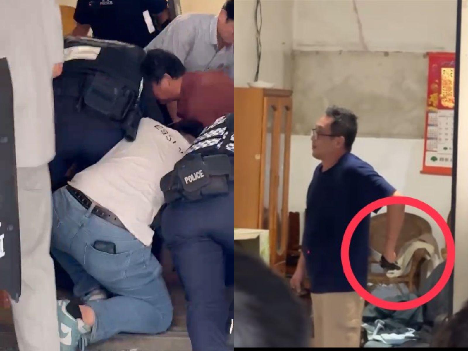 驚悚！邱男砍傷3人返家拒捕　持刀與警對峙「面無表情」電擊槍2發壓制