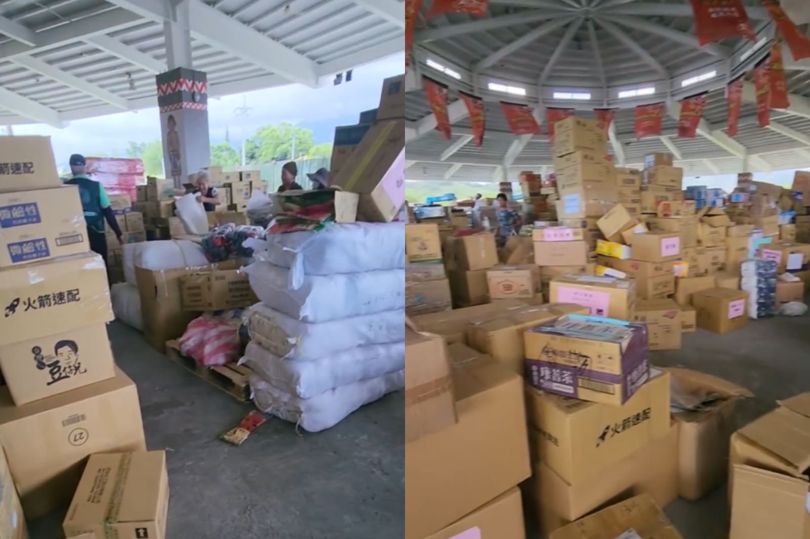 民眾分享物資突然需要造冊、志工領取也不行。圖／翻攝自Threads@coral1014