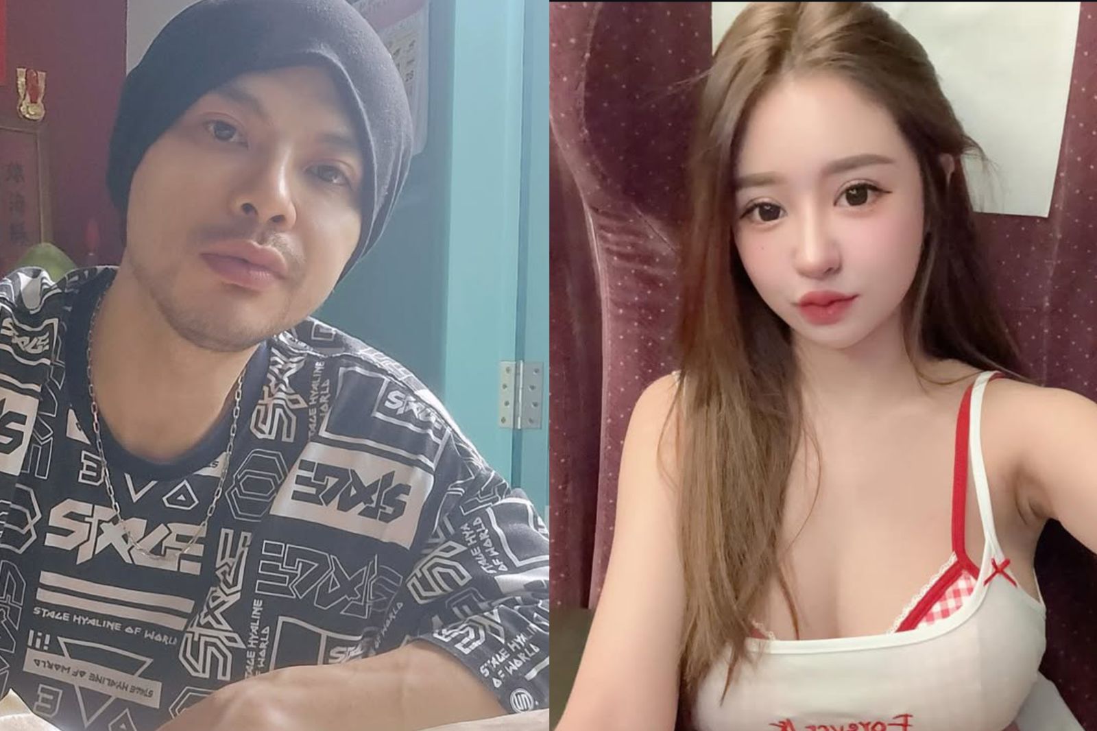 黃明志(左)驚傳涉謝侑芯猝死案。翻攝黃明志臉書、IG@irisirisss900