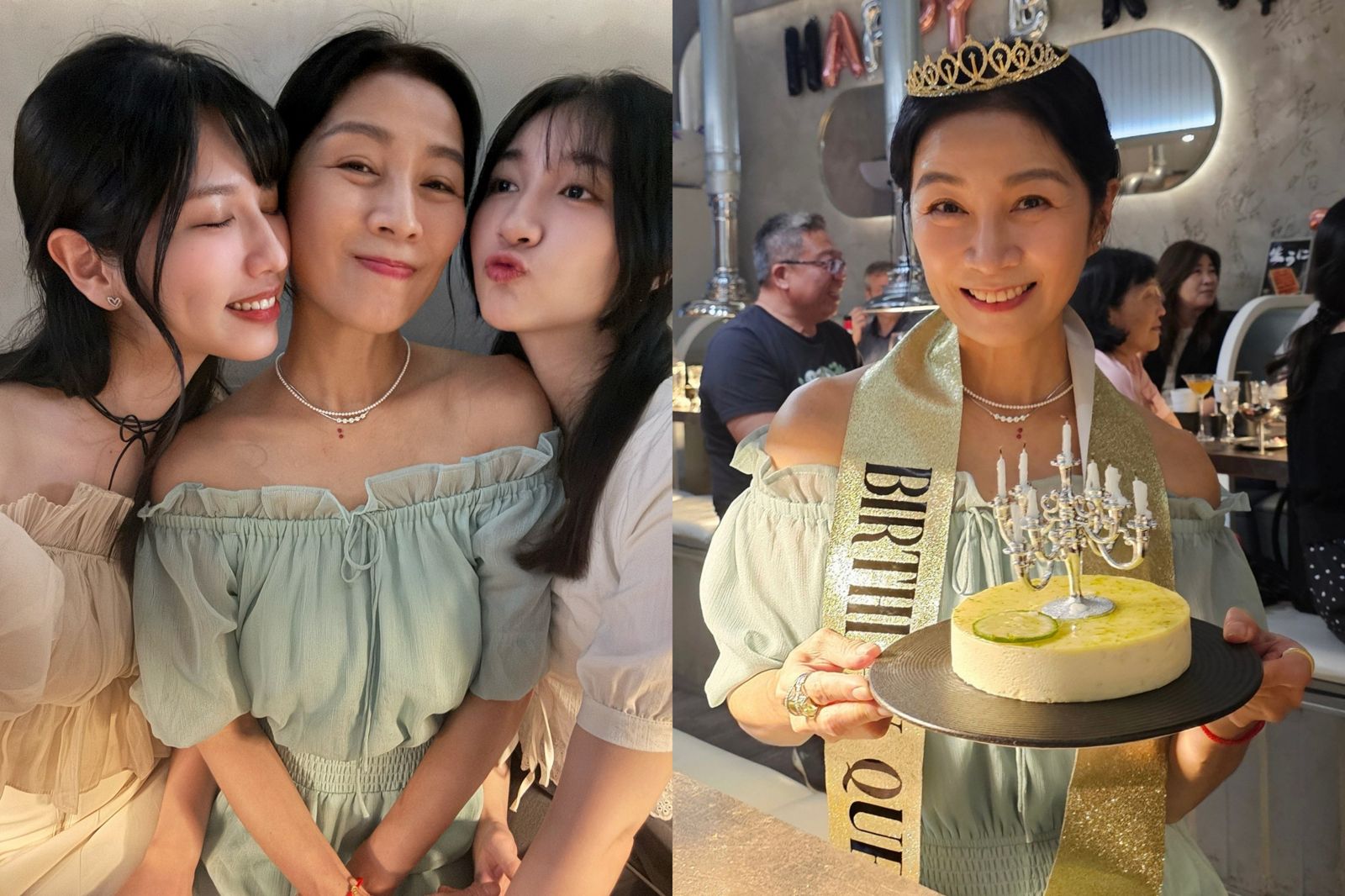 方文琳罹癌後重啟人生慶60大壽 母女高顏值根本三姊妹