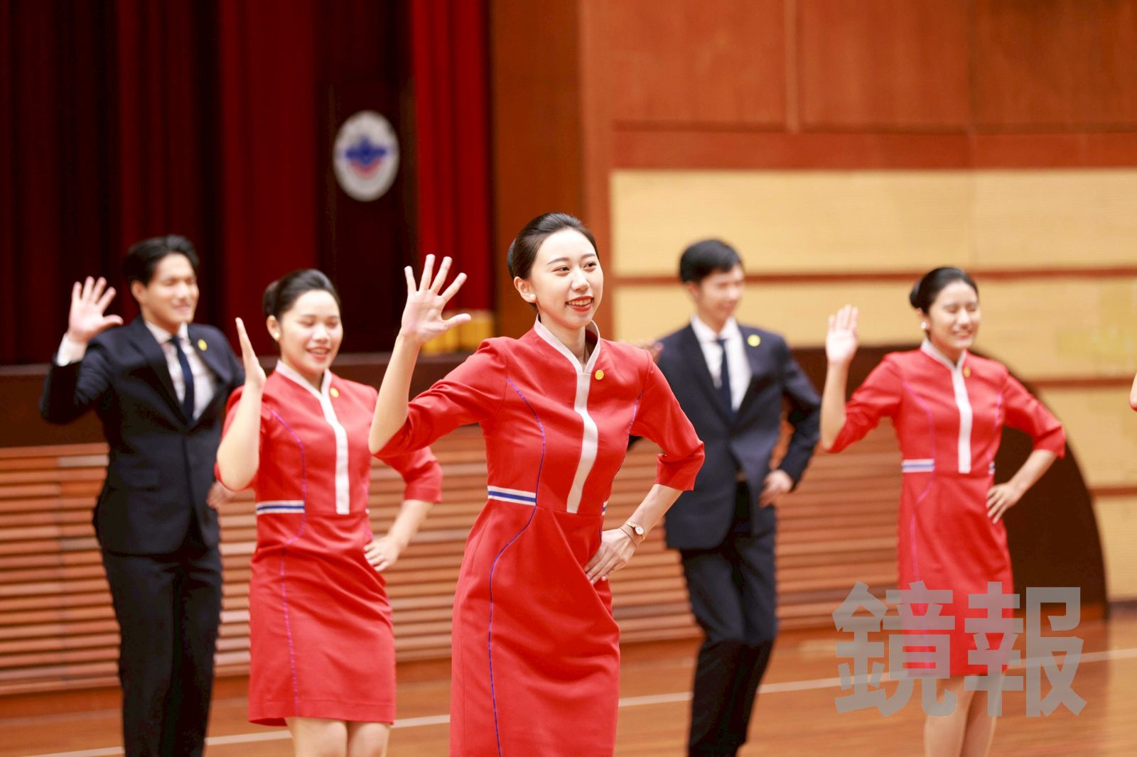 銘傳大學禮賓大使團今天亮相，並由大使團成員進行才藝表演，展現青春活力。（圖／劉耀勻攝）