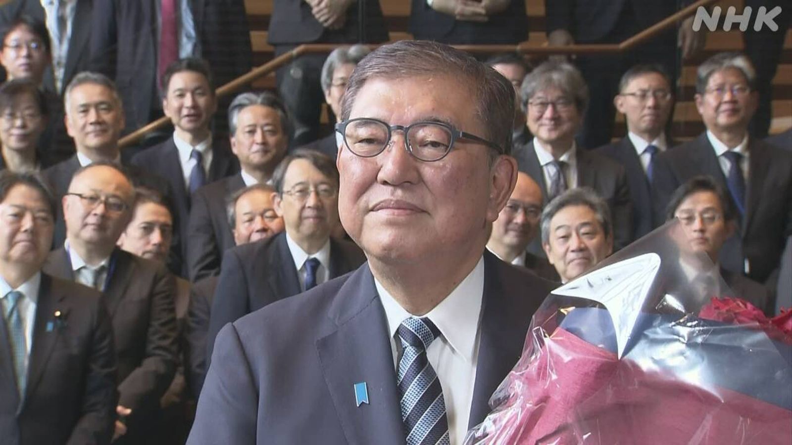 石破茂今內閣總辭。圖／翻自NHK畫面