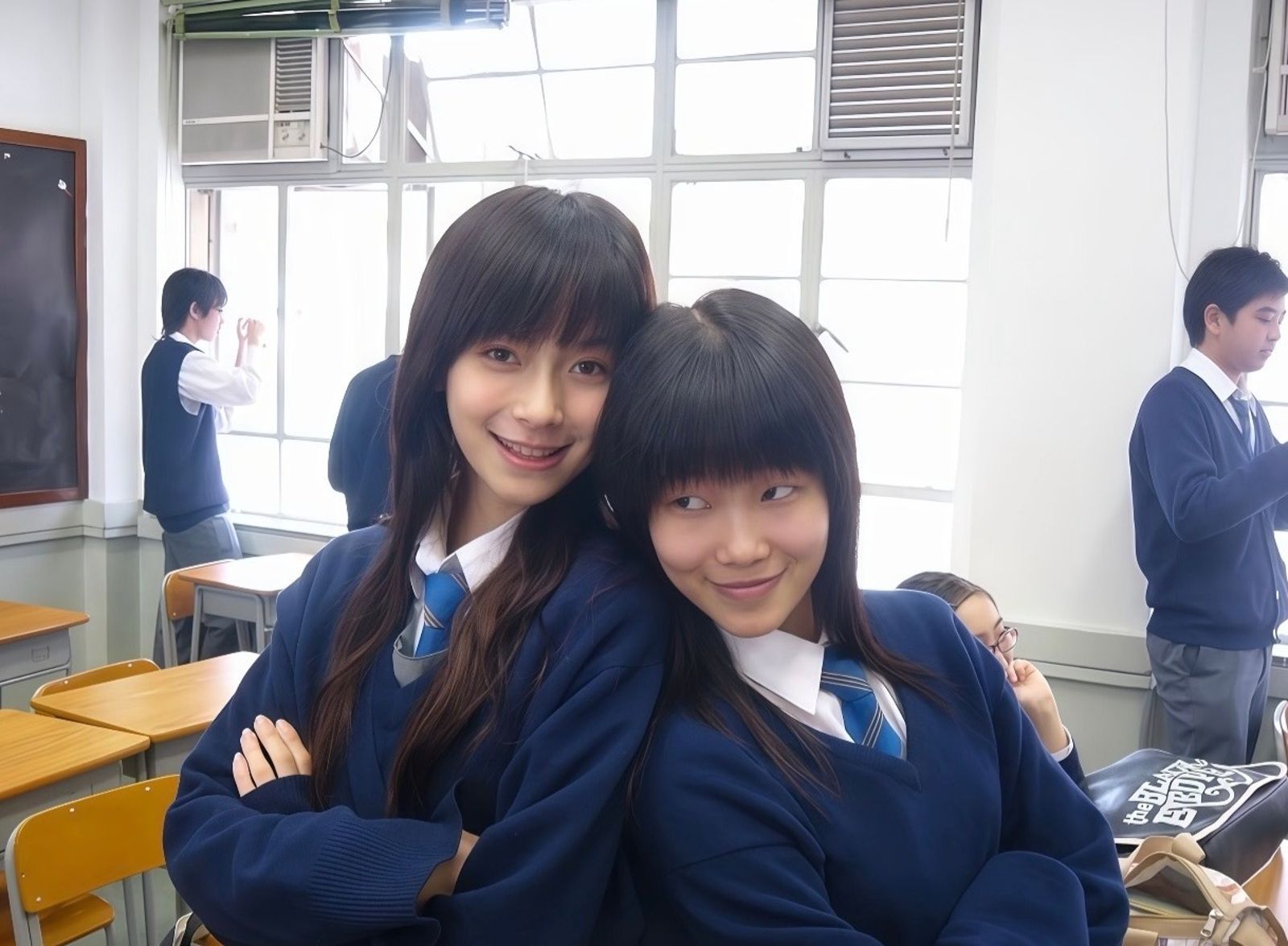 Angelababy 13歲的校園舊照在網路瘋傳。翻攝微博@娛樂有飯