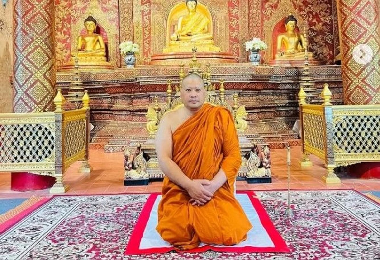 瓦差勒宋在5月於IG上，貼出自己已經出家的照片。圖／翻自IG