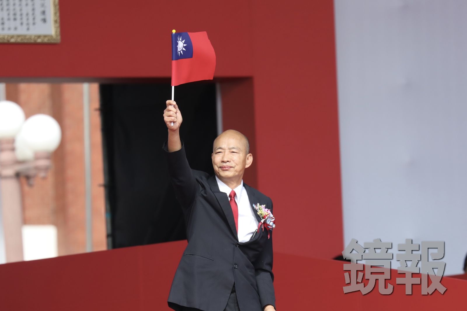 立法院長韓國瑜今天(10日)在國慶大會上脫稿演說長達8分鐘,並許下3個願望。攝影林煒凱