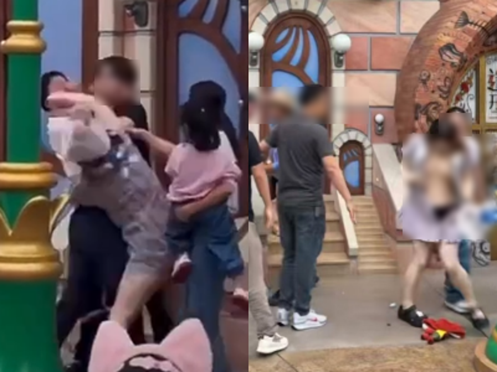 迪士尼樂園拍照...童亂入畫面爆衝突　女子遭扯衣「上半身走光」