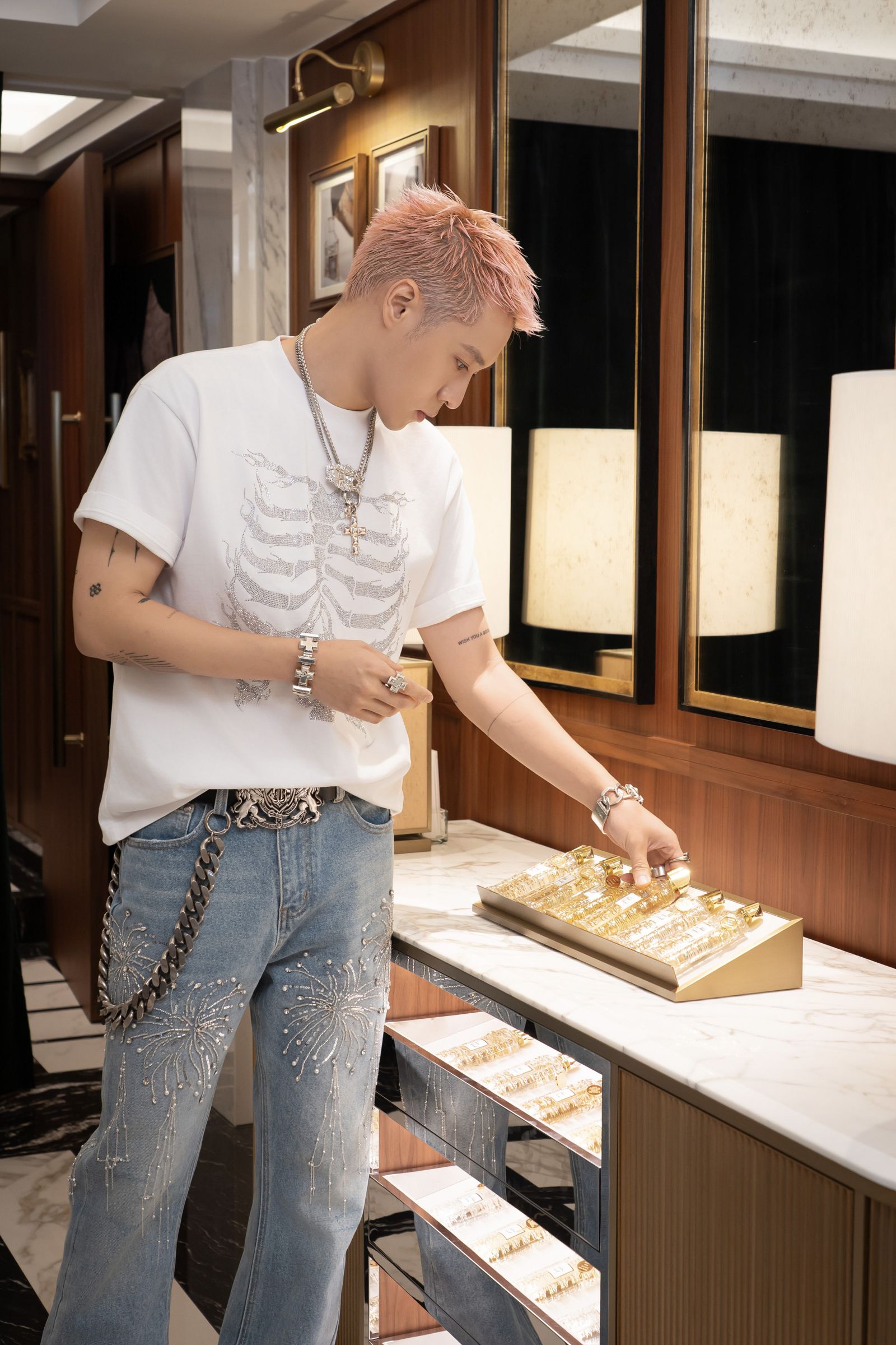 周湯豪25日出席香氛品牌開幕記者會。CREED提供