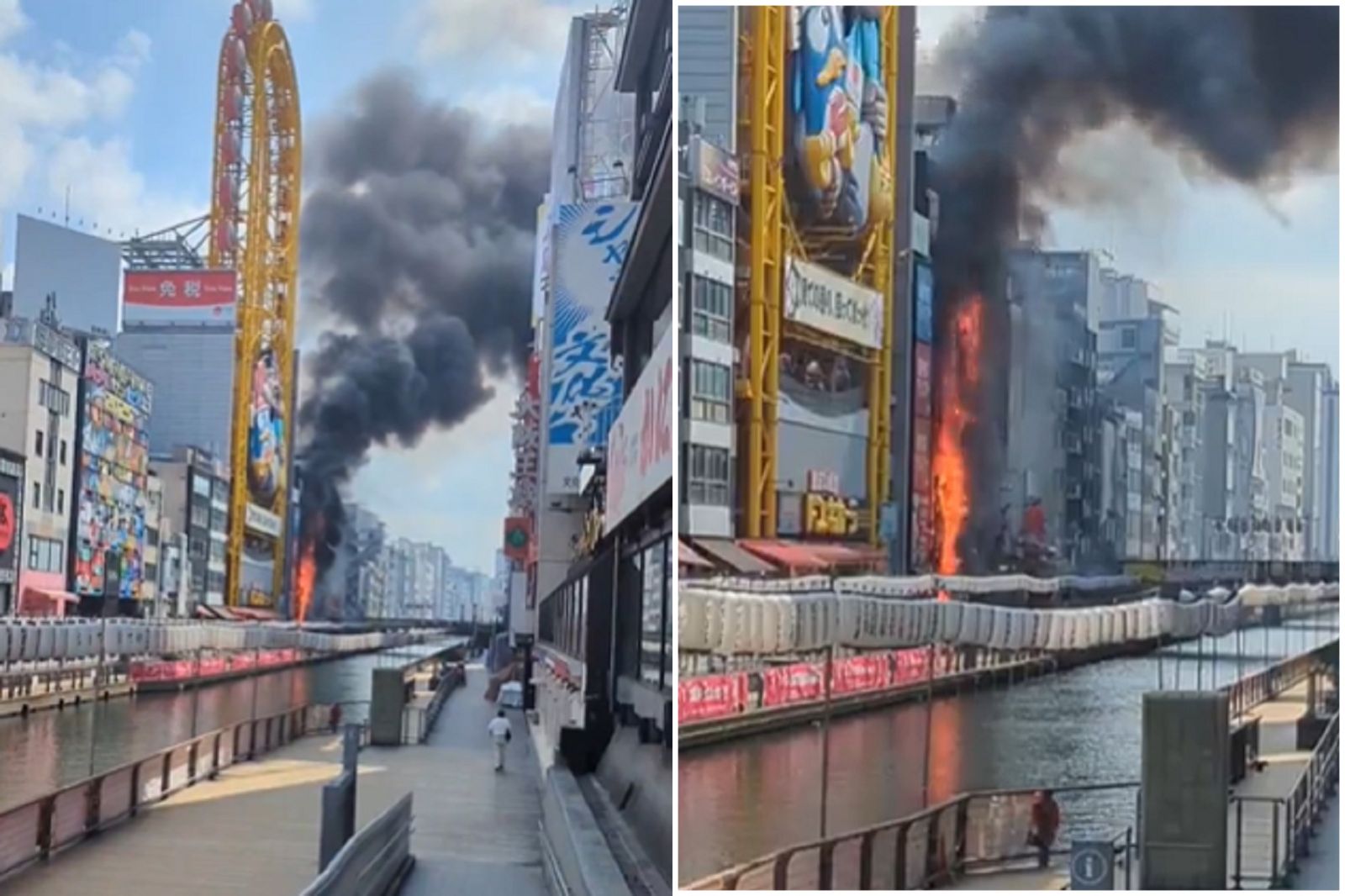 41J肉聲／大阪道頓堀唐吉訶德旁建築大火　2消防隊員死亡