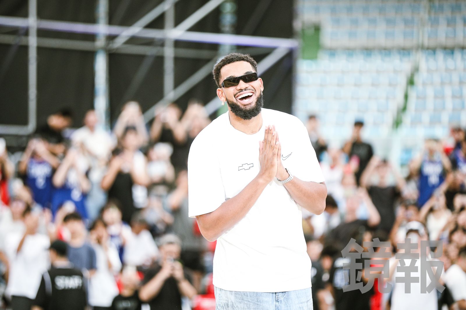 Karl-Anthony Towns現身桃園巨蛋。圖/鄒保祥攝