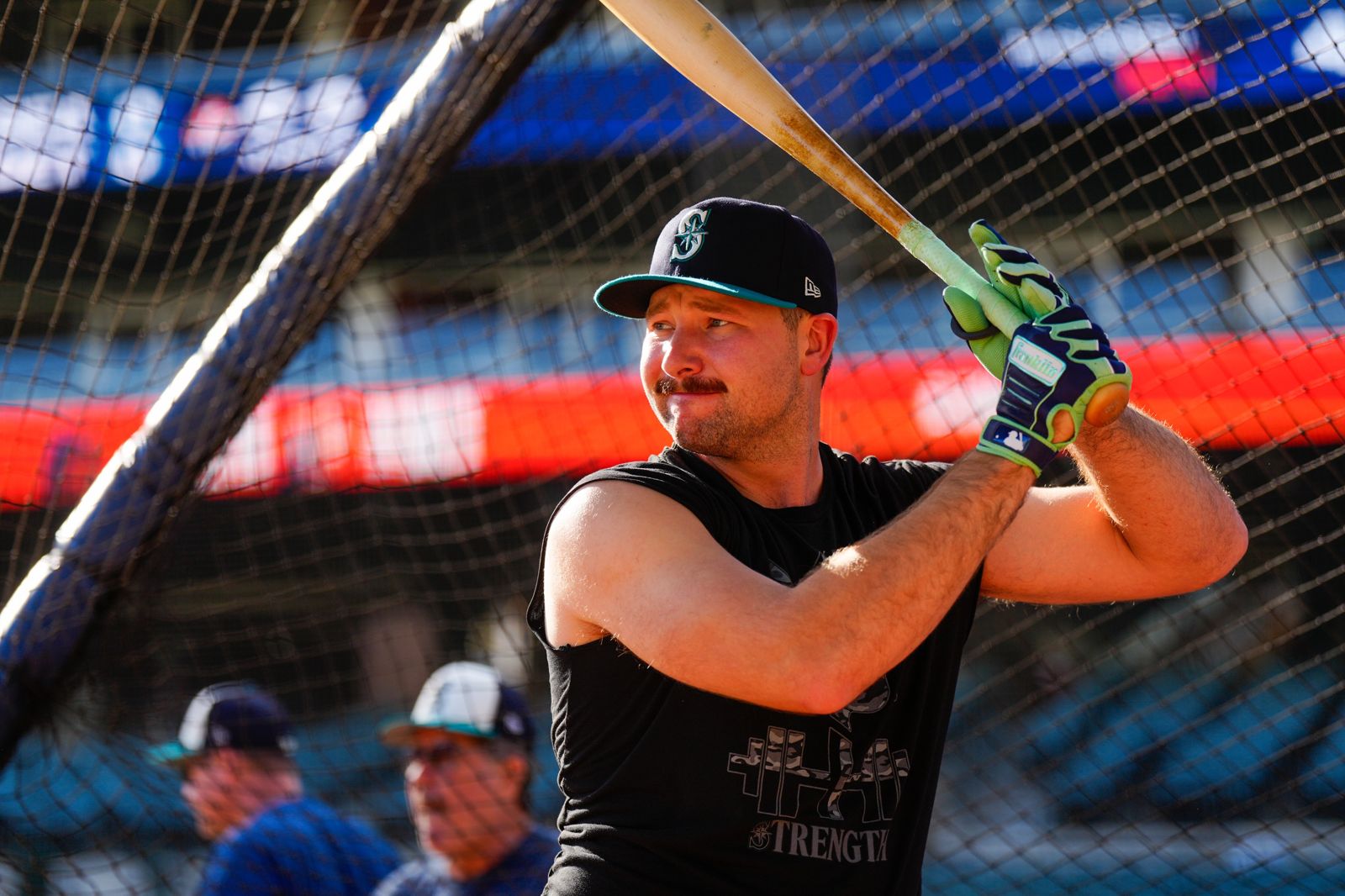 水手主砲Cal Raleigh季後賽打擊表現穩定。圖/翻攝自X@Mariners