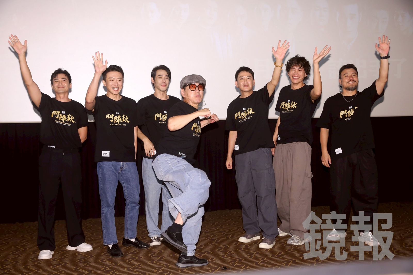 《角頭－鬥陣欸》主預告發佈記者會，左起是元介、張懷秋、黃騰浩、高捷、王識賢、黃鐙輝、李銘忠出席。李鍾泉攝