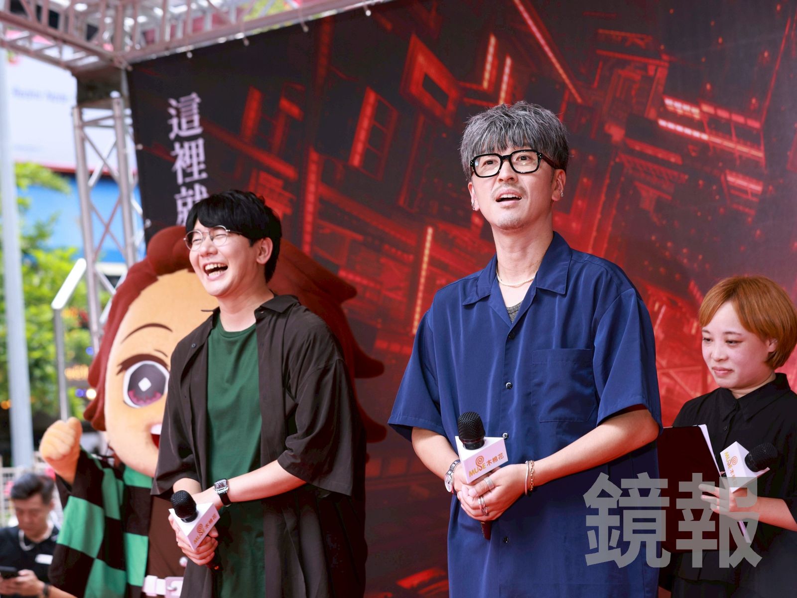 花江夏樹(左)與櫻井孝宏被滿場的影迷感動。劉耀勻攝