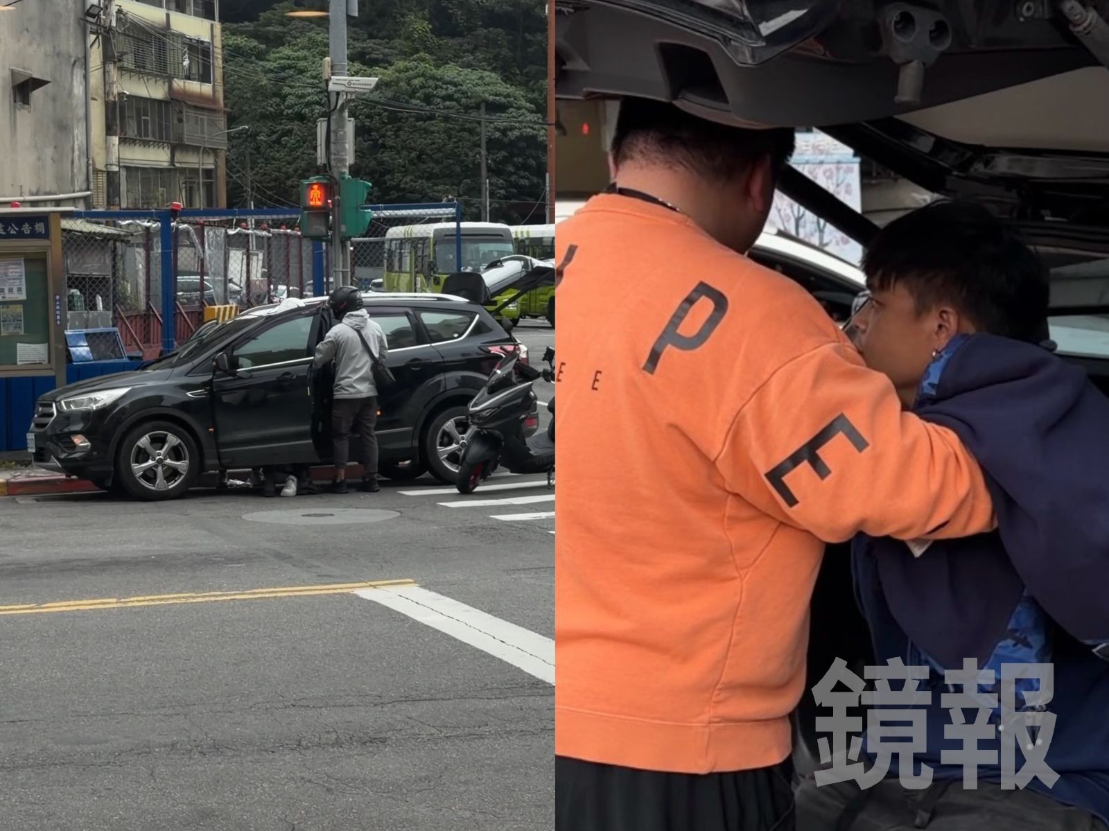 獨家直擊／外送員突強開轎車門拽駕駛下車　民眾嚇傻⋯原來是警察在抓車手