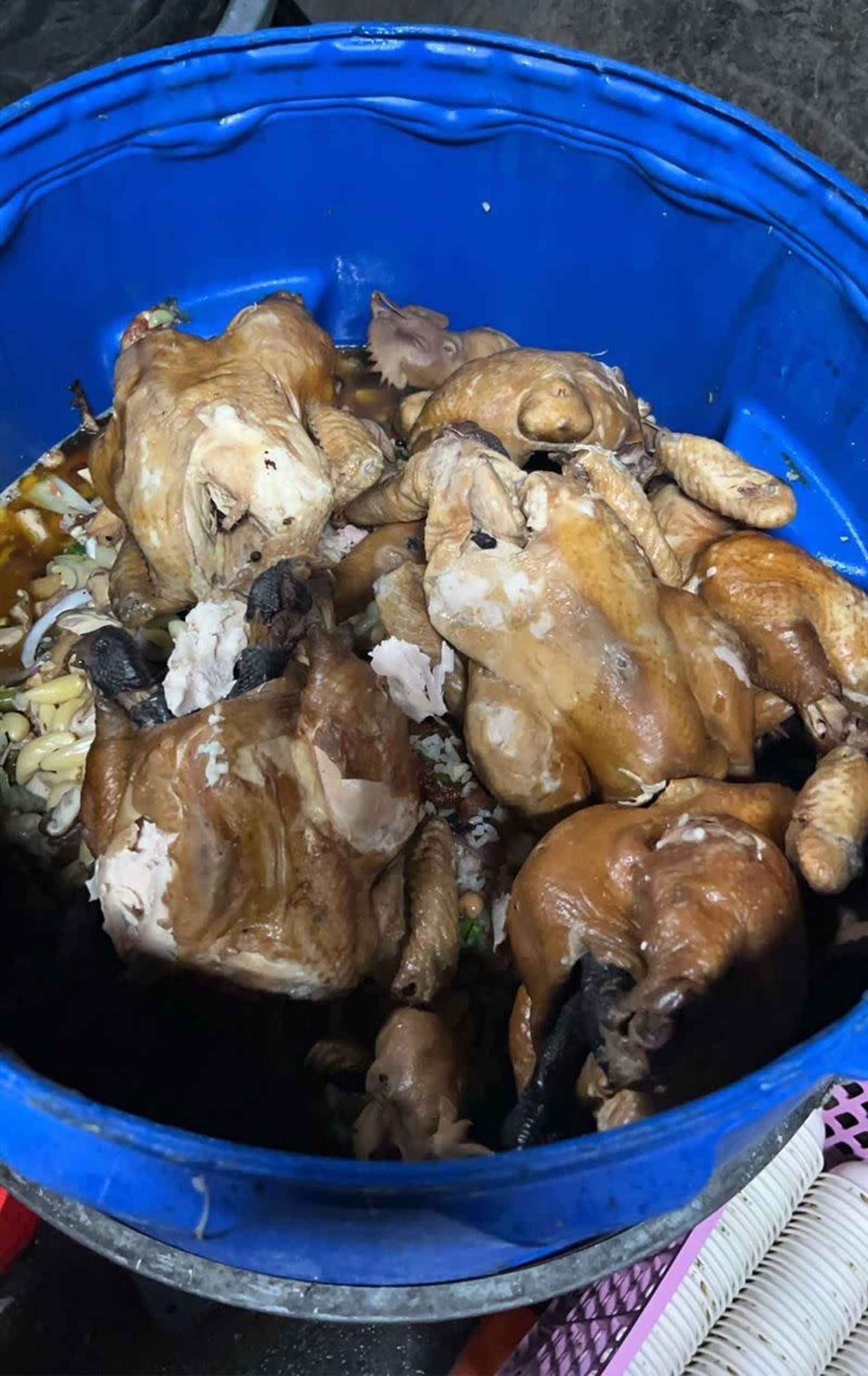 店家曬廚餘桶照片澄清。圖/甕窯雞 新竹竹東店FB