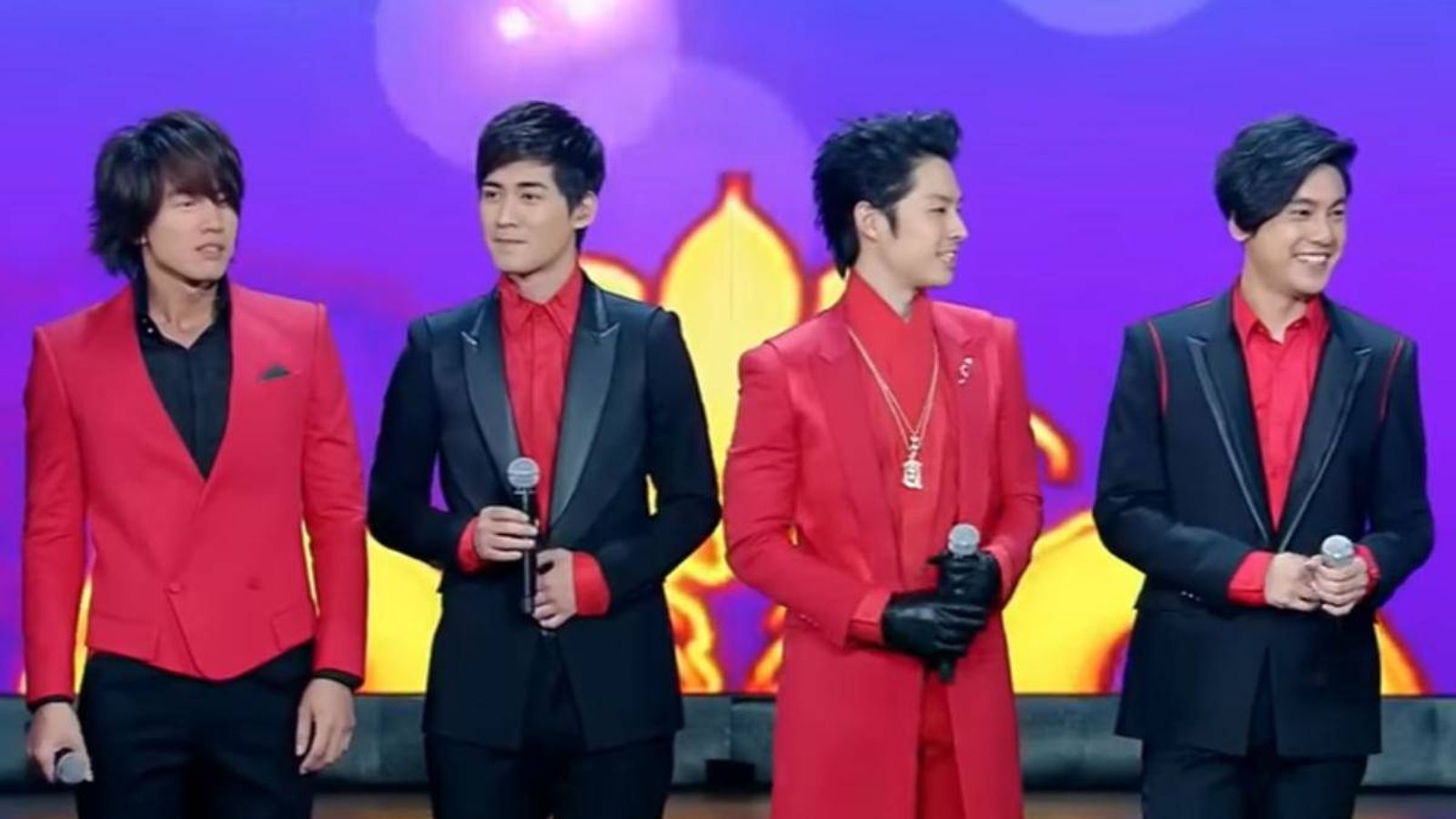 言承旭(左起)、周渝民、吳建豪、朱孝天被爆將在五月天演唱會合體回歸。翻攝江蘇衛視
