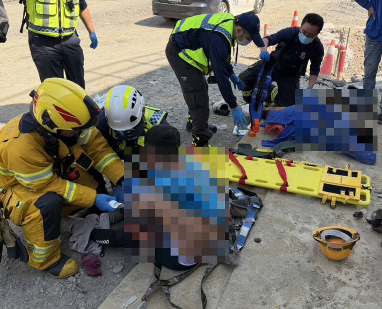 中科院嘉義建案鷹架崩塌 5工人高空墜落、多處骨折