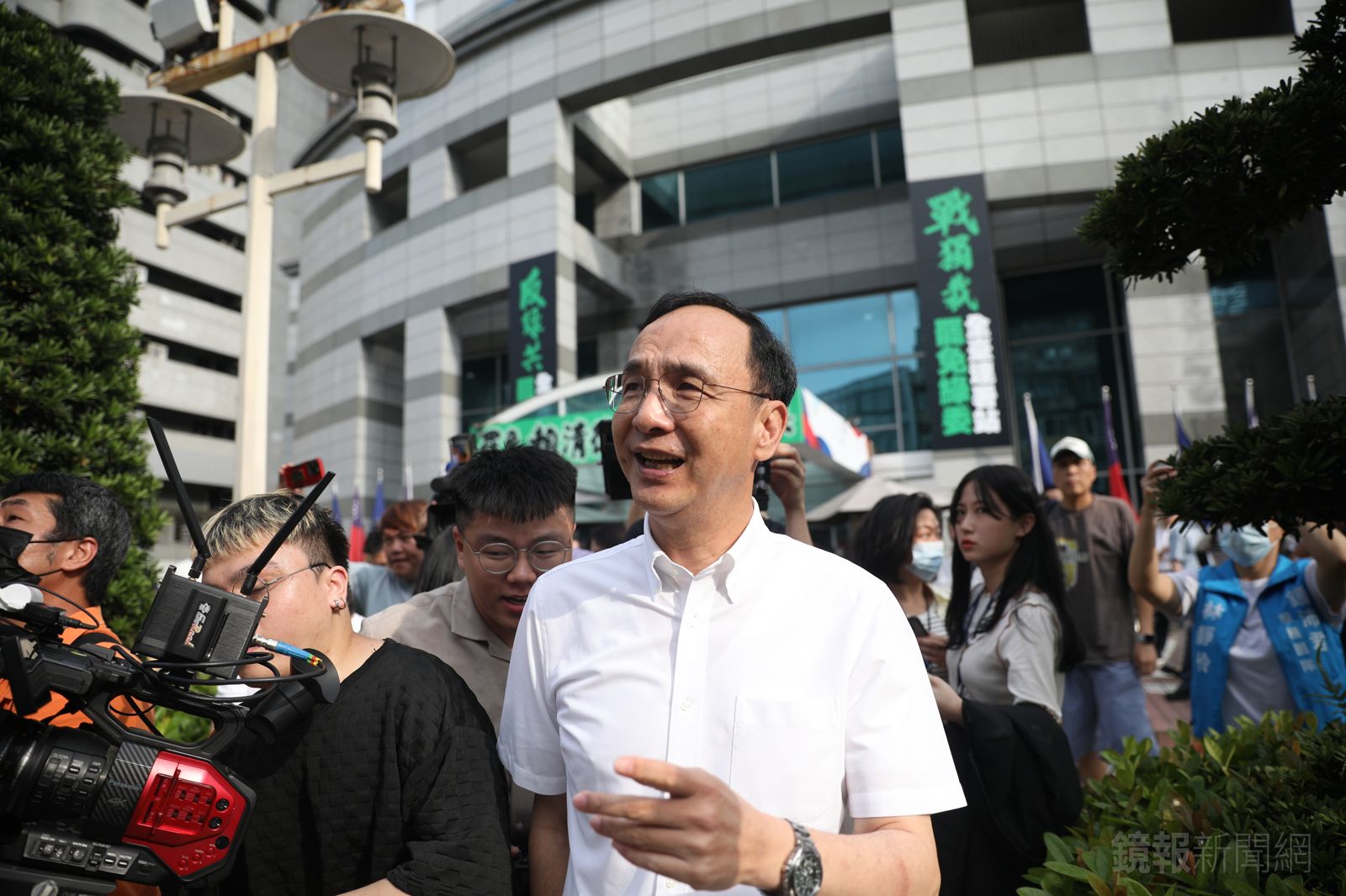 對於賴清德邀請聽取國安簡報,朱立倫說,願意和賴進行朝野對談。(圖/鄒保祥攝)