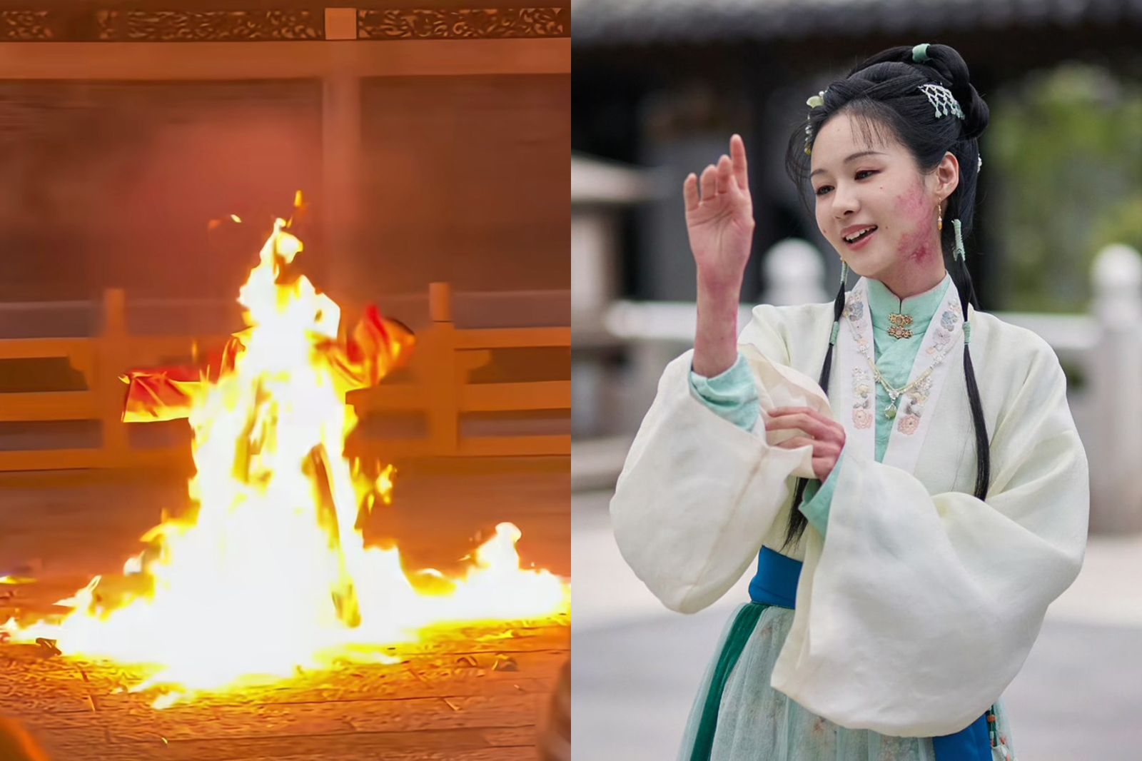 《蘭香如故》火燒反派惡女！演員全身著火畫面嚇壞網友：想起Selina　現場真實拍攝狀況曝光