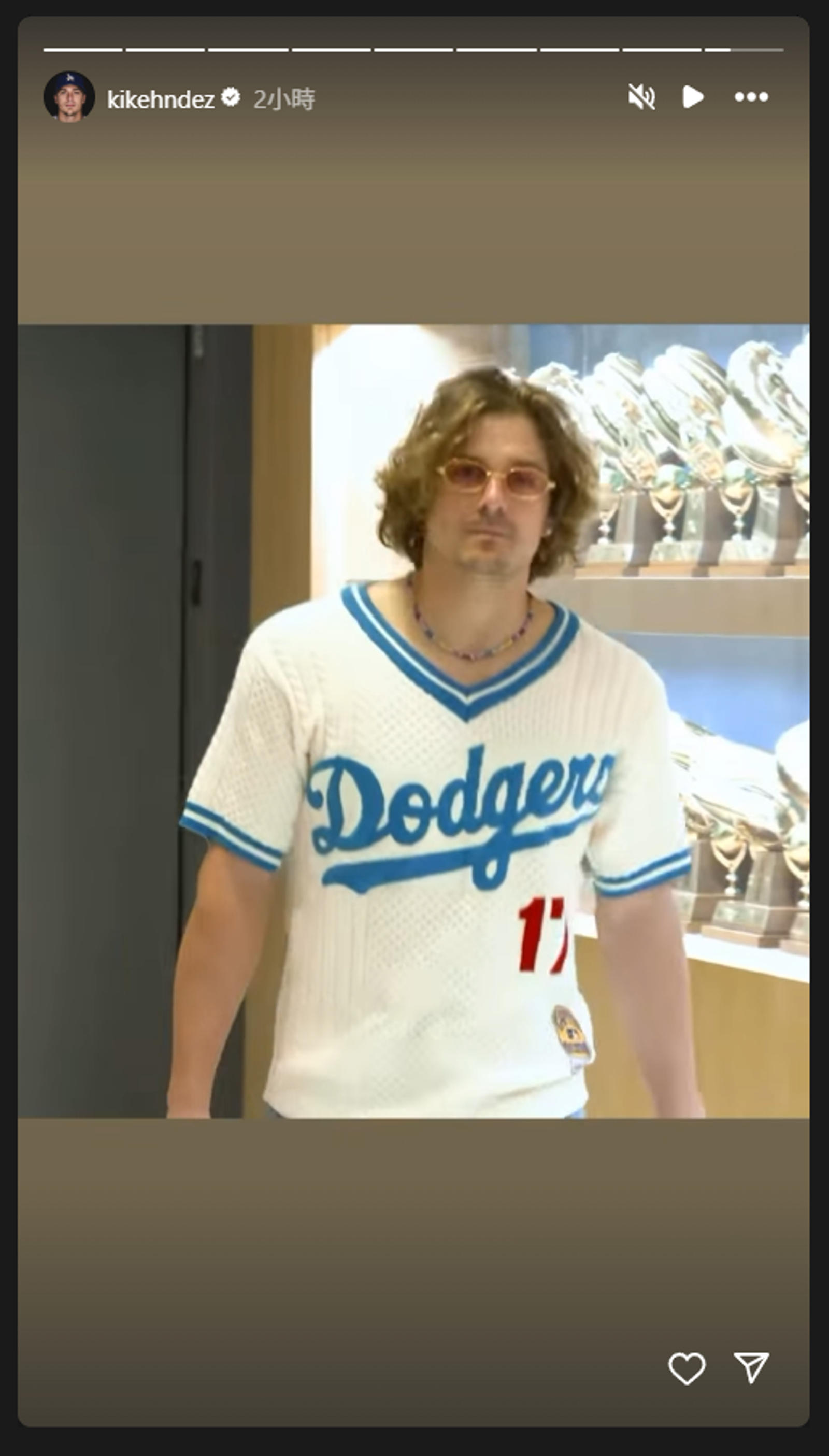 Kiké Hernández展現對大谷翔平的力挺。圖/翻攝自Kike Hernández IG