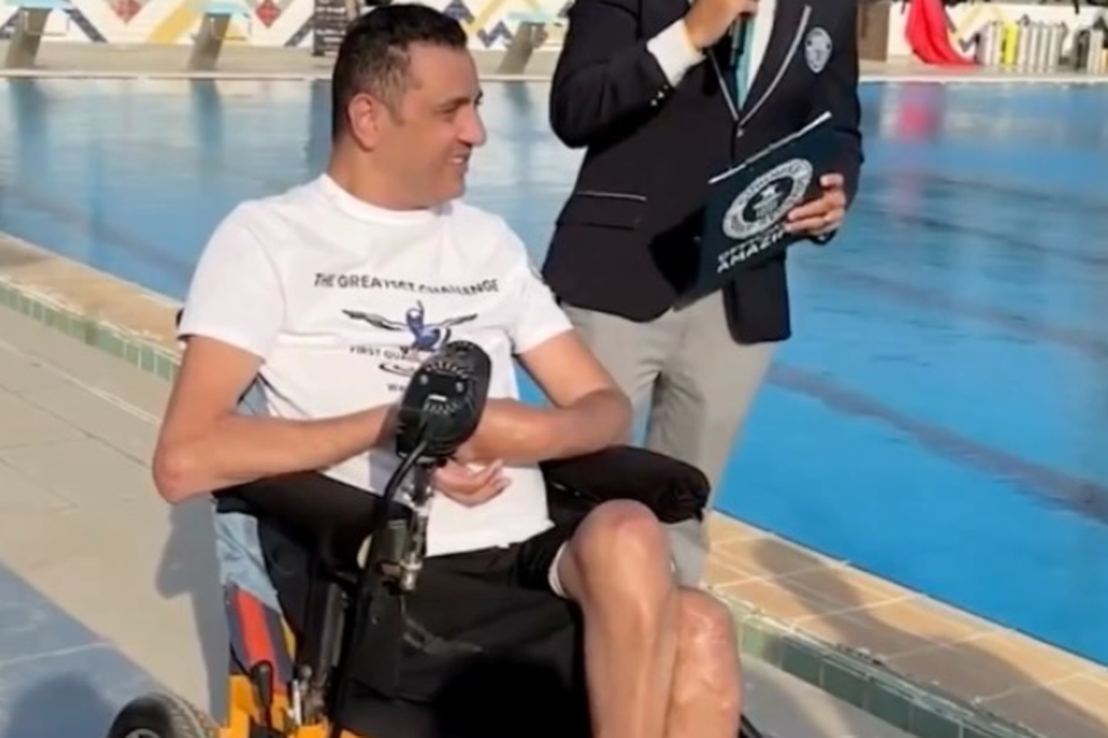 癱瘓海軍潛水員再潛深海，用6小時打破世界紀錄。圖／翻攝畫面