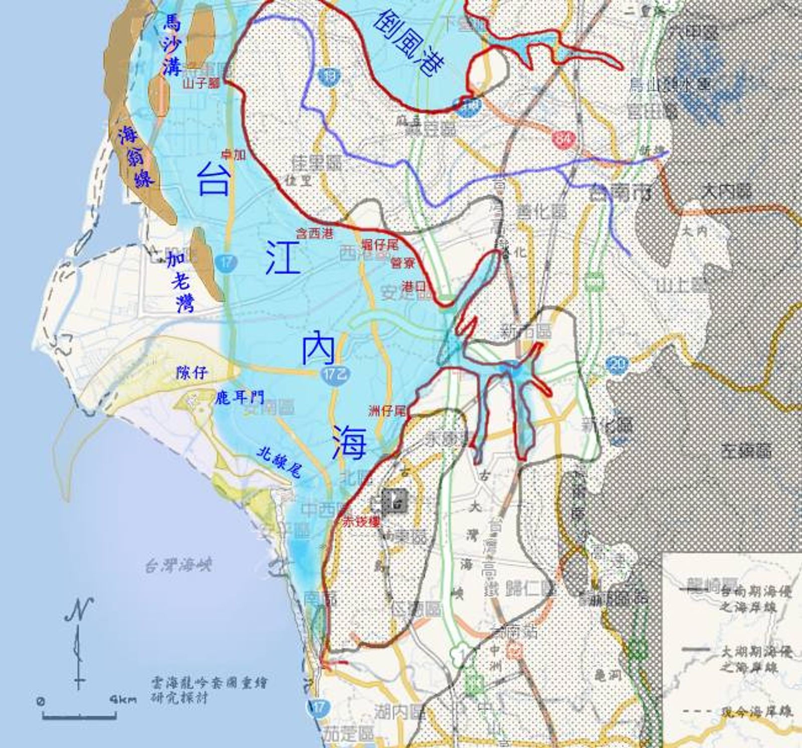 台江內海範圍。圖／翻攝自李俊宏臉書