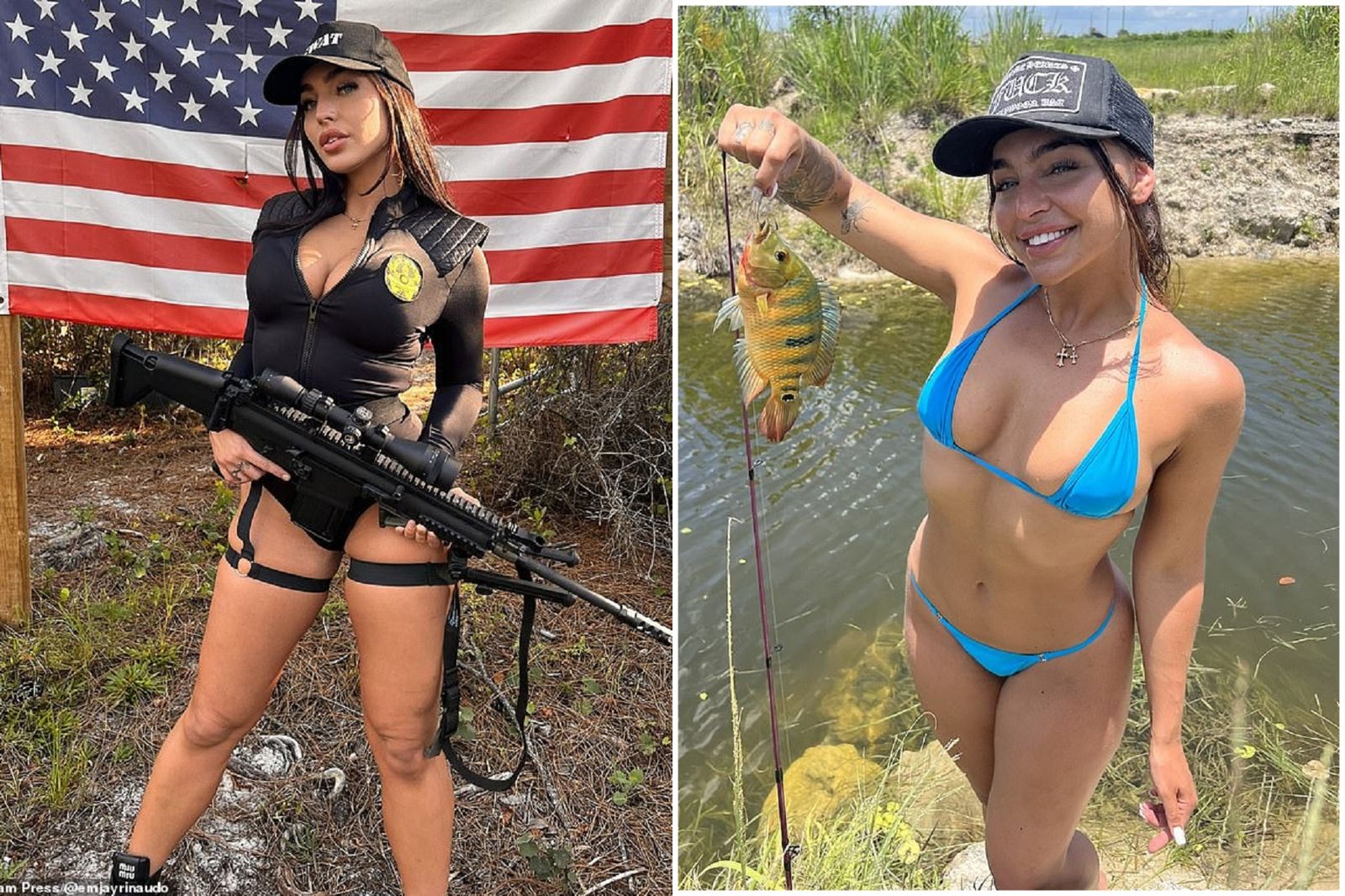 誰說胸大無腦！她擁28槍騎乘鱷魚　教你末日求生之道