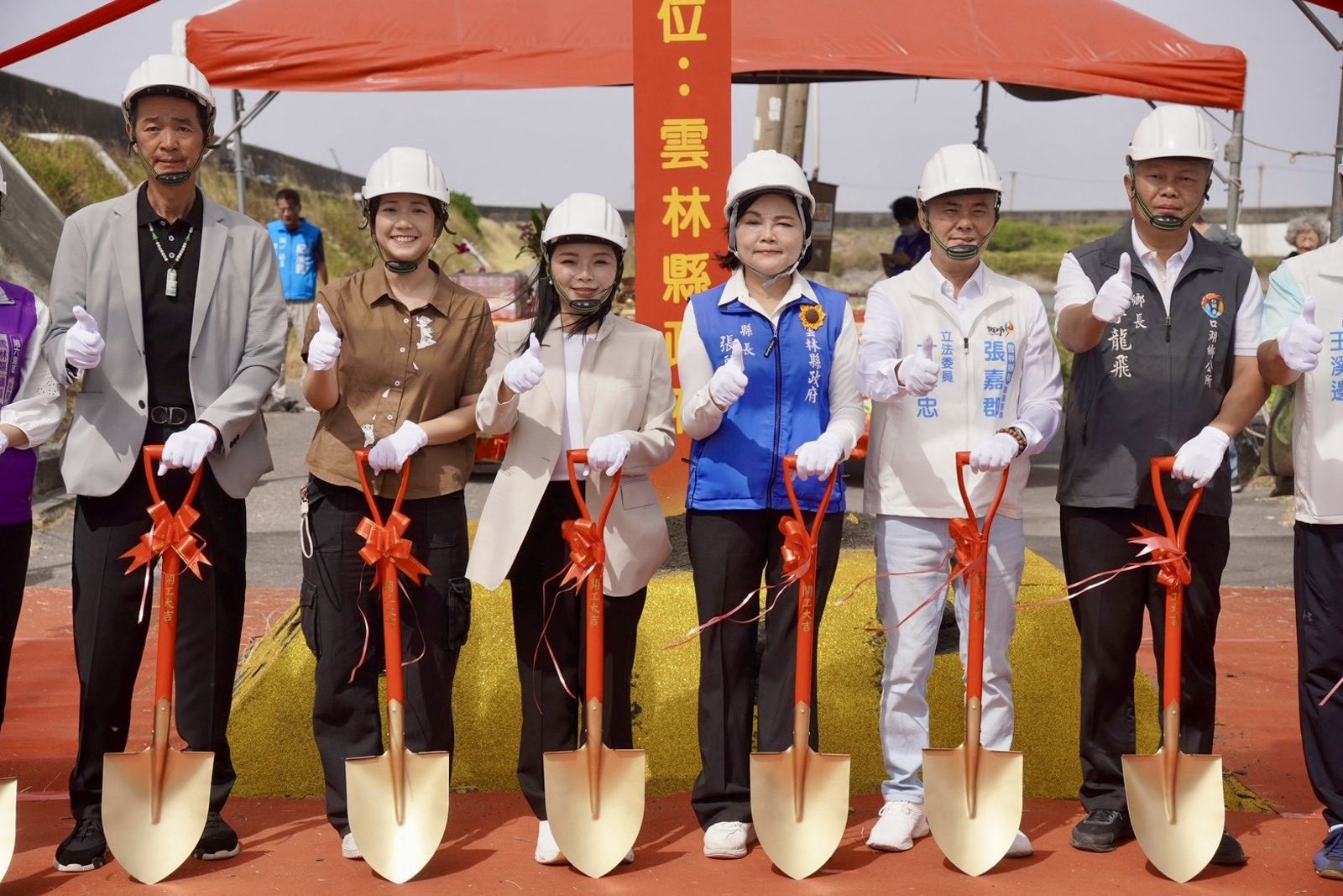 口湖鄉新港大排二抽水站新建治理工程於今(22日)正式動工。圖/張嘉郡辦公室提供
