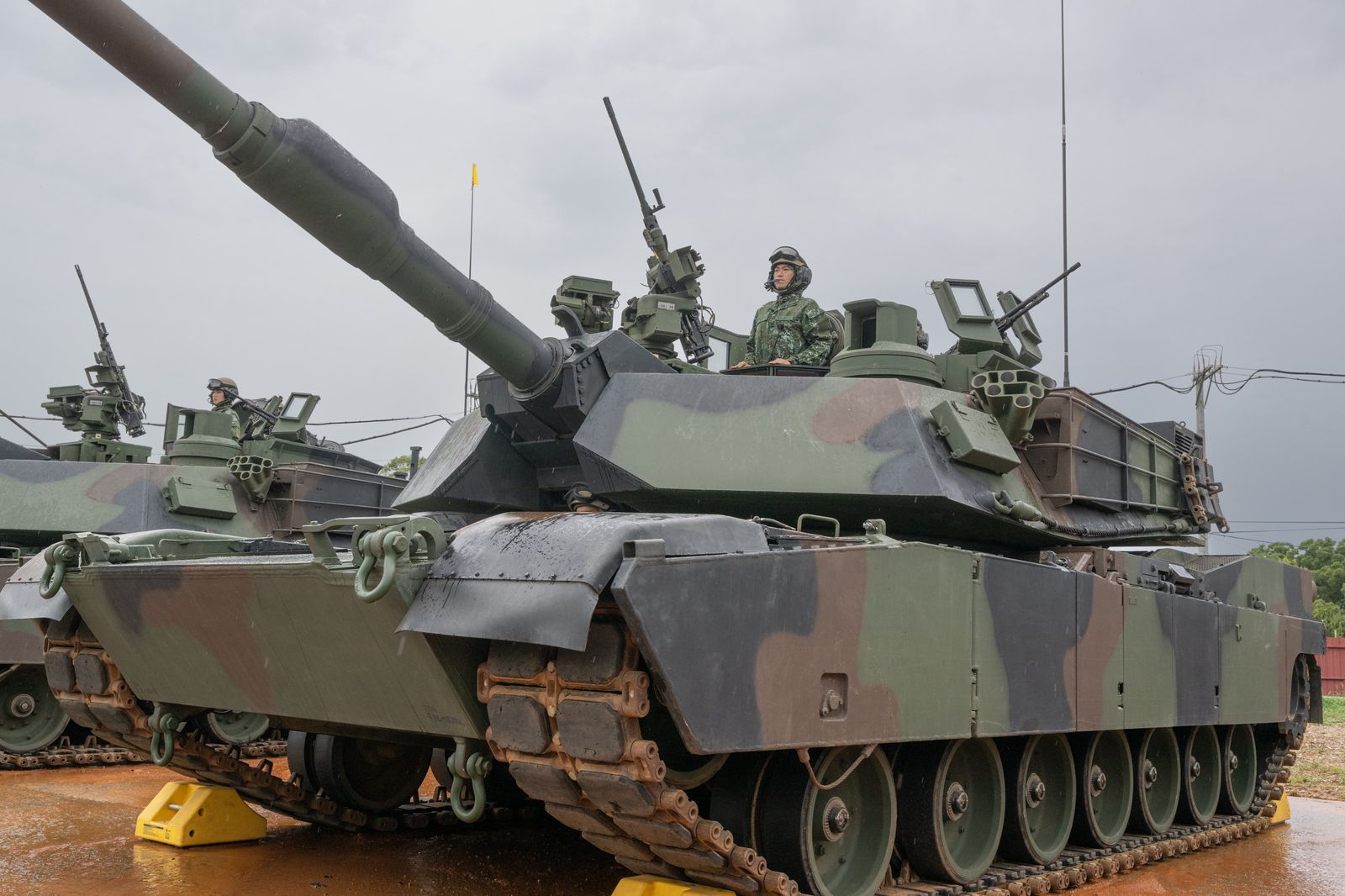 總統賴清德10日視導M1A2T新式戰車換裝訓練。（圖／總統府提供）