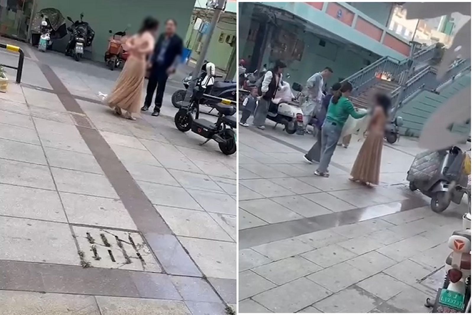 妹子傻傻愛　被男友逼哭當街脫衣赤裸！旁人這一舉動好暖心