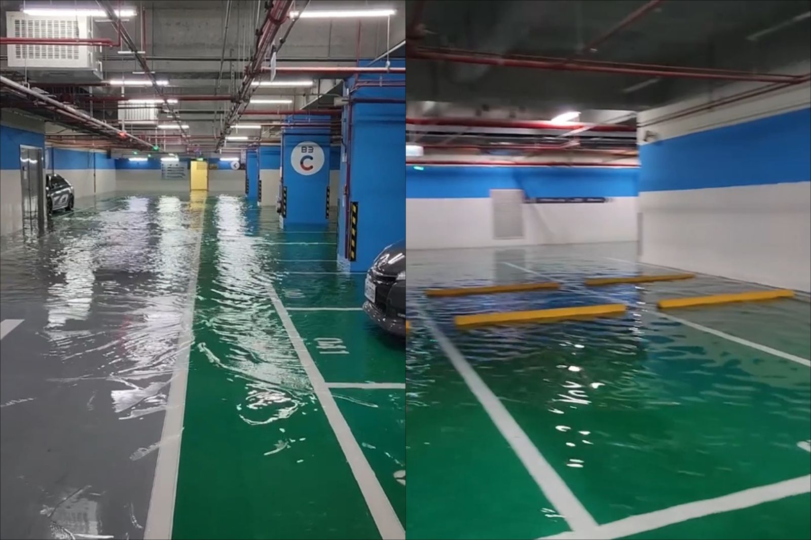 南港車站停車場淹水!網看「車開過濺水花」笑:開進船塢了…內湖、汐止4替代路線快看