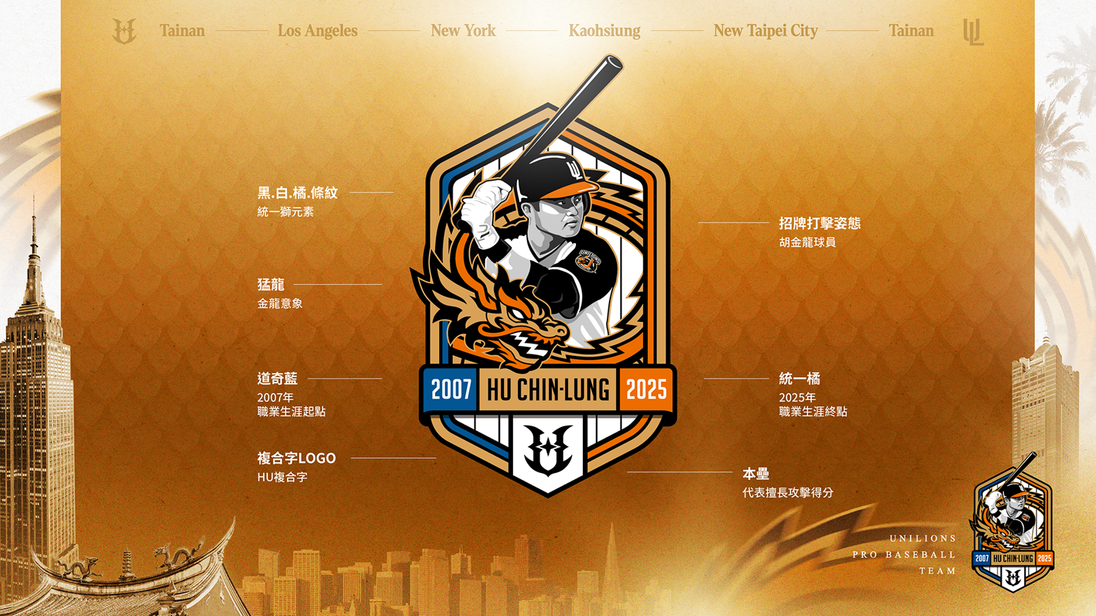 胡金龍引退LOGO設計概念。球團提供