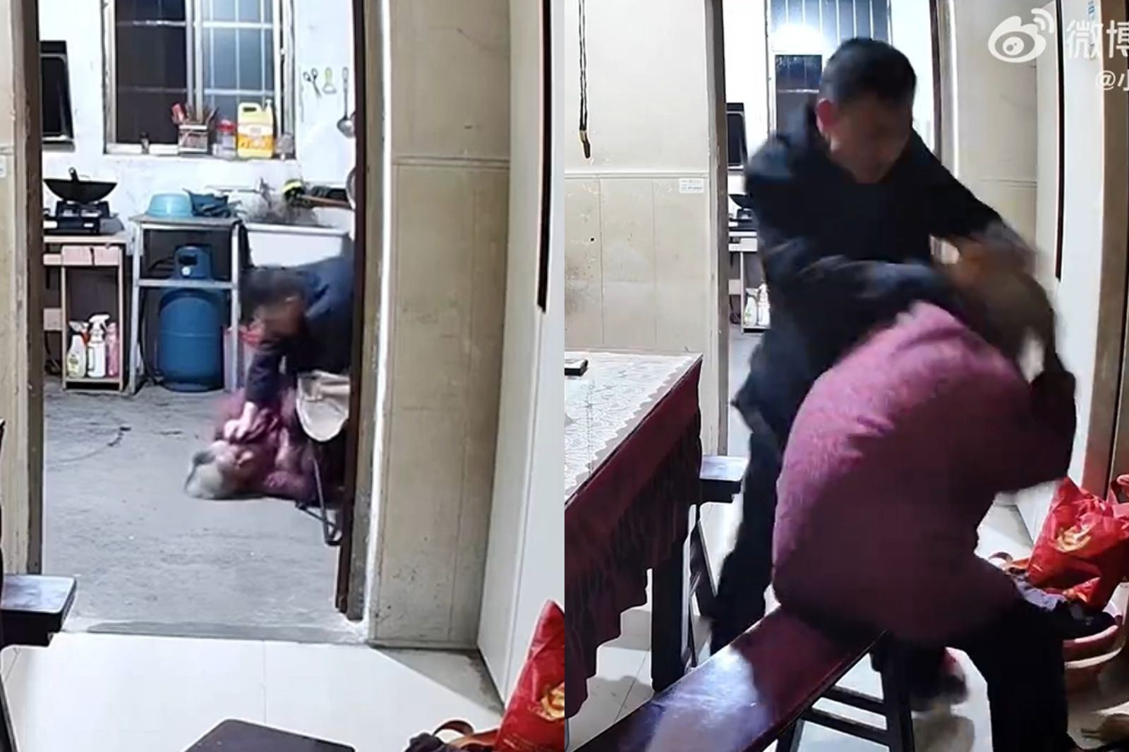 逆子痛毆93歲老母親！抓頭髮搧巴掌、壓在地上打　施暴監視器畫面曝