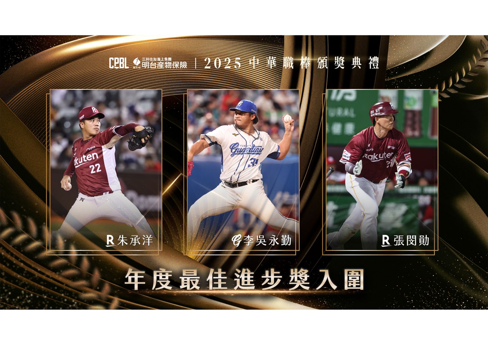 中職年度最佳進步獎入圍出爐 朱承洋、張閔勛、李吳永勤角逐榮耀