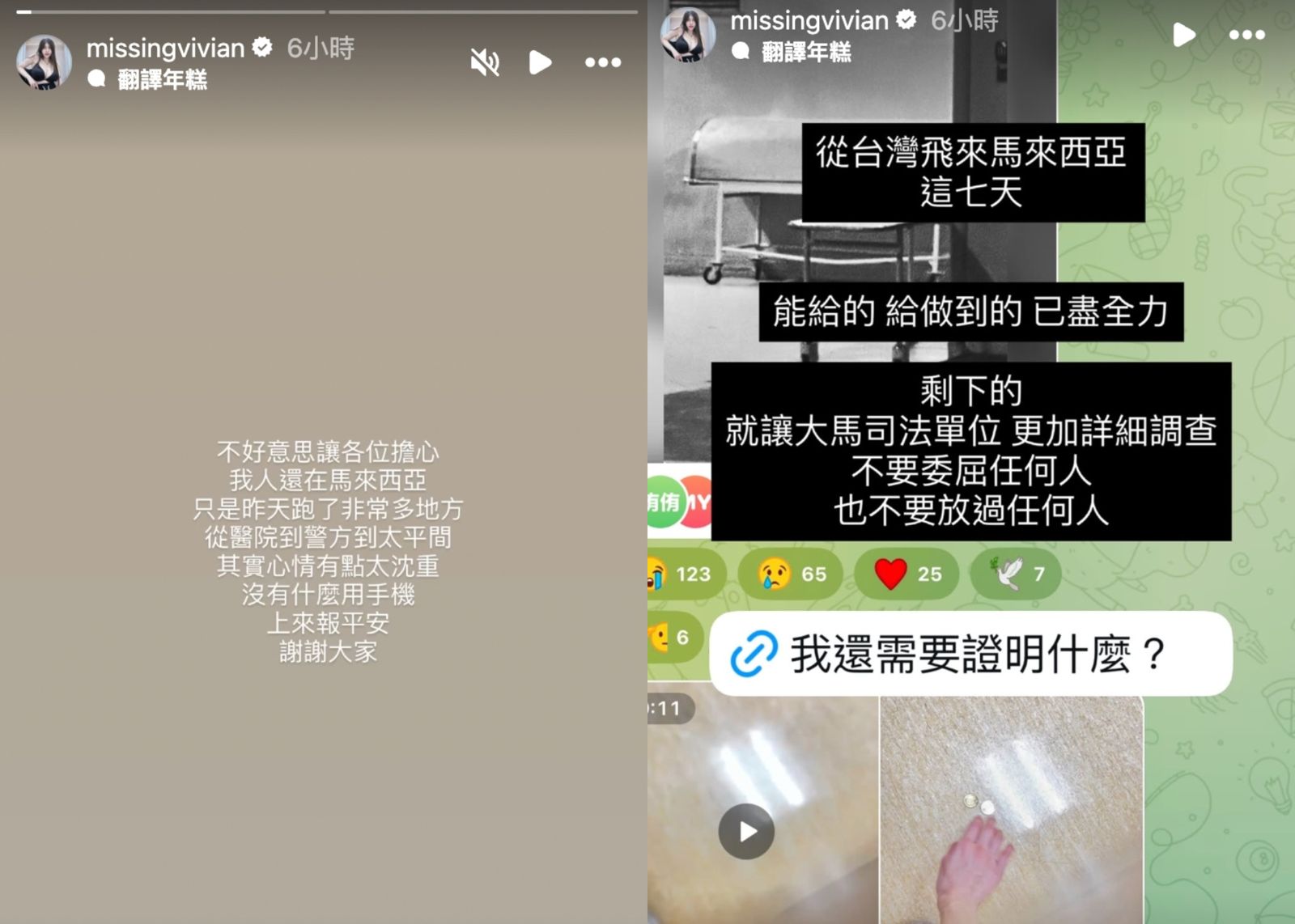 謝薇安遠赴大馬，希望能查明真相。翻攝IG@missingvivian