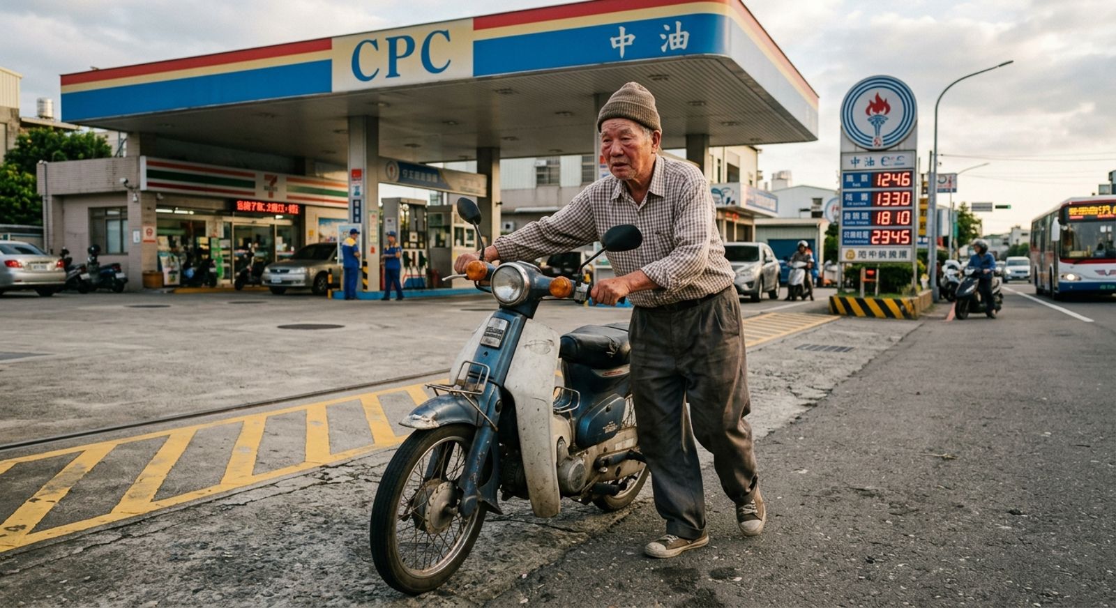 高雄八旬翁第6次酒駕是機車沒油要去加油站被發現。示意圖/AI生成