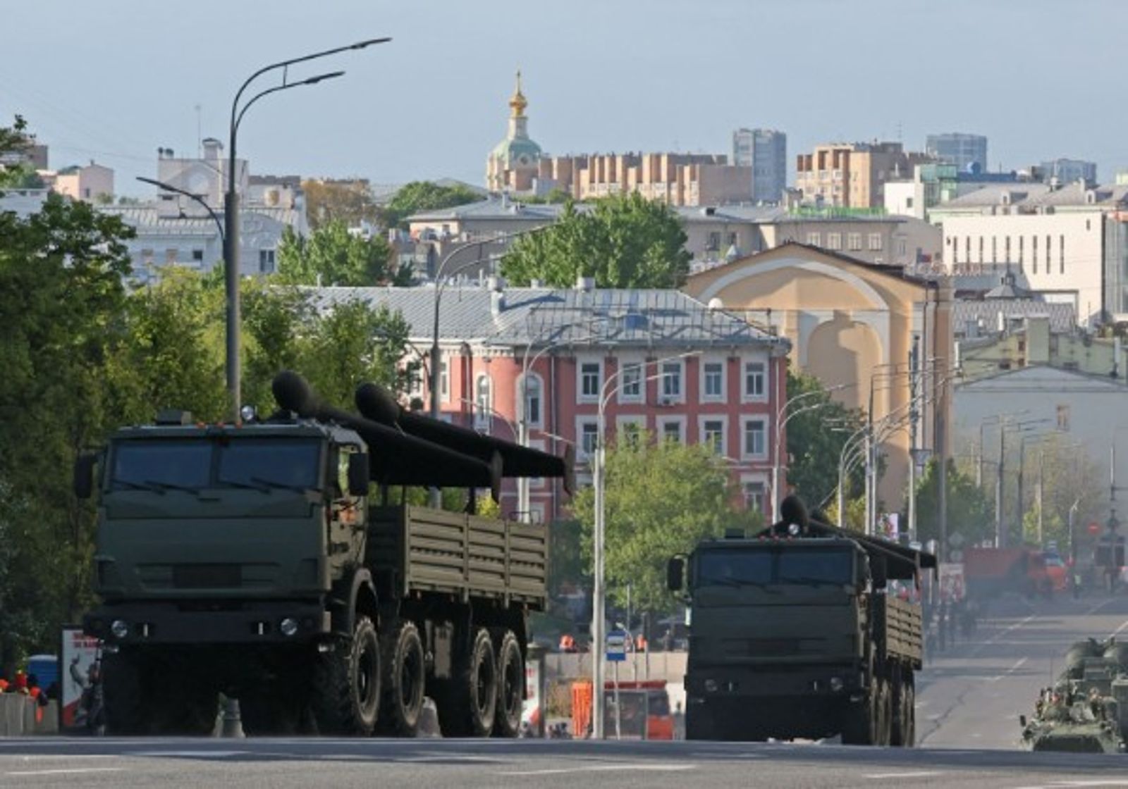 2025年俄羅斯閱兵儀式時展示的天竺葵2型無人機。圖片翻攝自網路