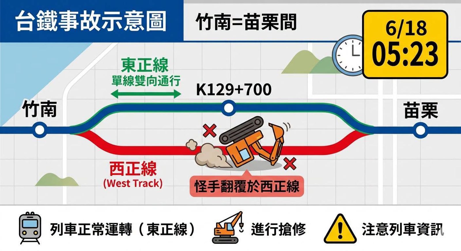 事故示意圖。翻攝fb三鐵情報社:事故通報與鐵道事件分享