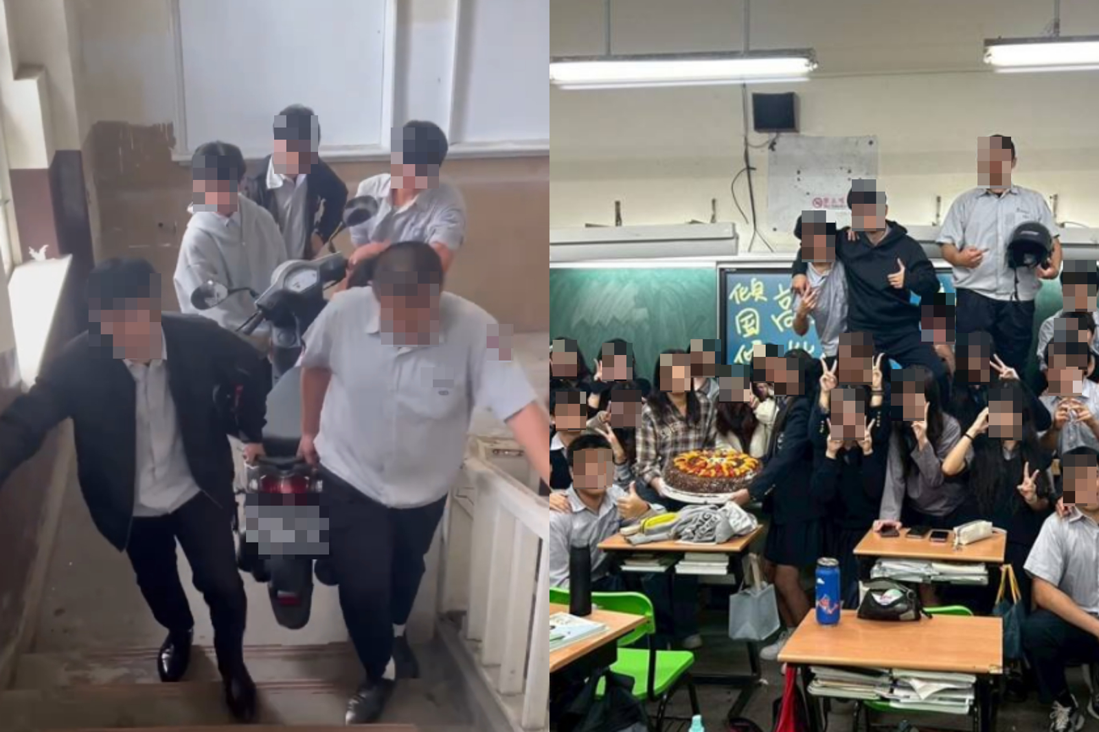 高中生「搬機車到教室」替班導慶生！無厘頭一幕掀起15萬網友回憶殺