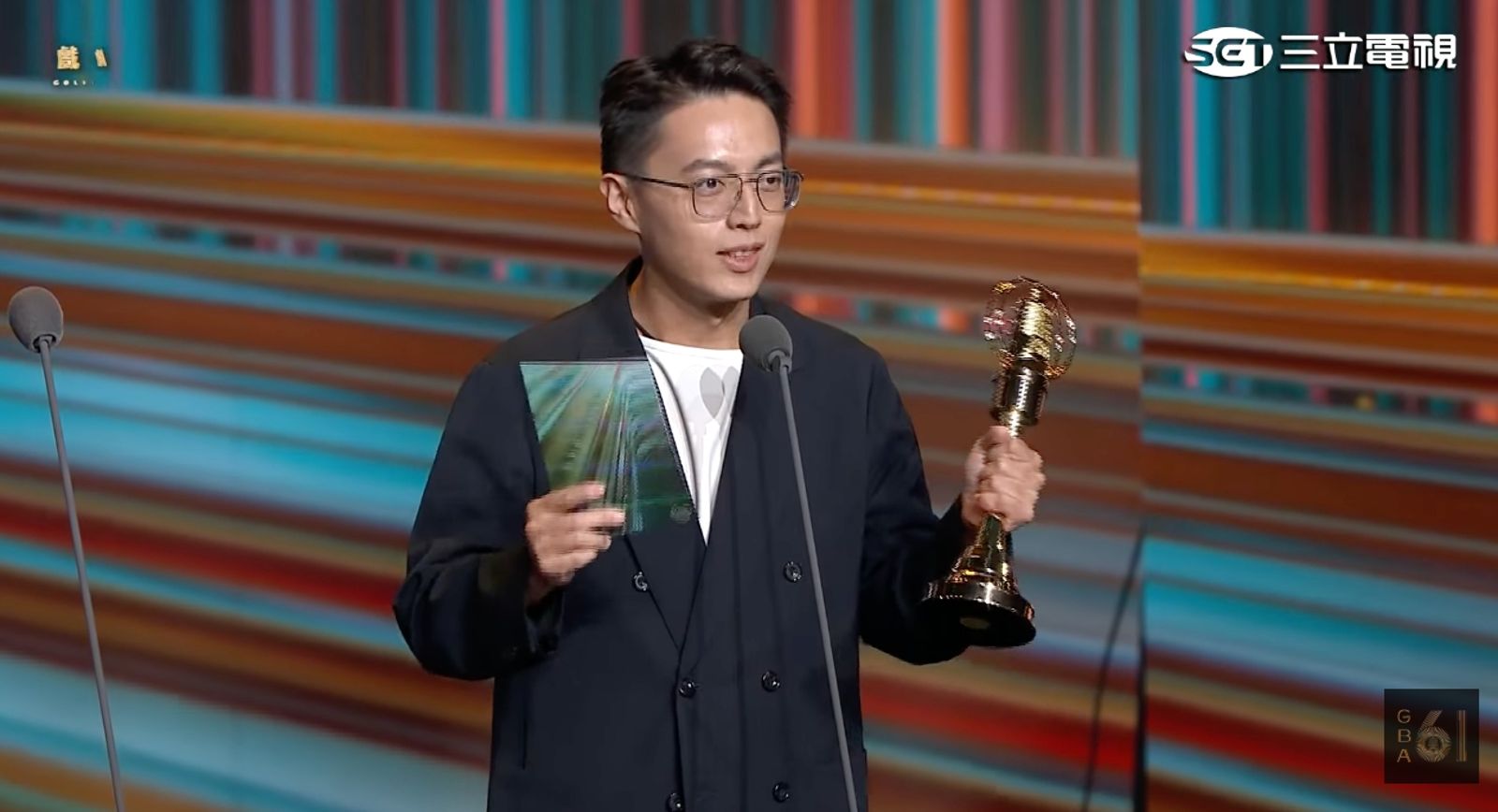 導演林君陽憑藉《我們與惡的距離Ⅱ》拿下「戲劇節目導演獎」。翻攝YT@金鐘獎 Golden Bell Awards