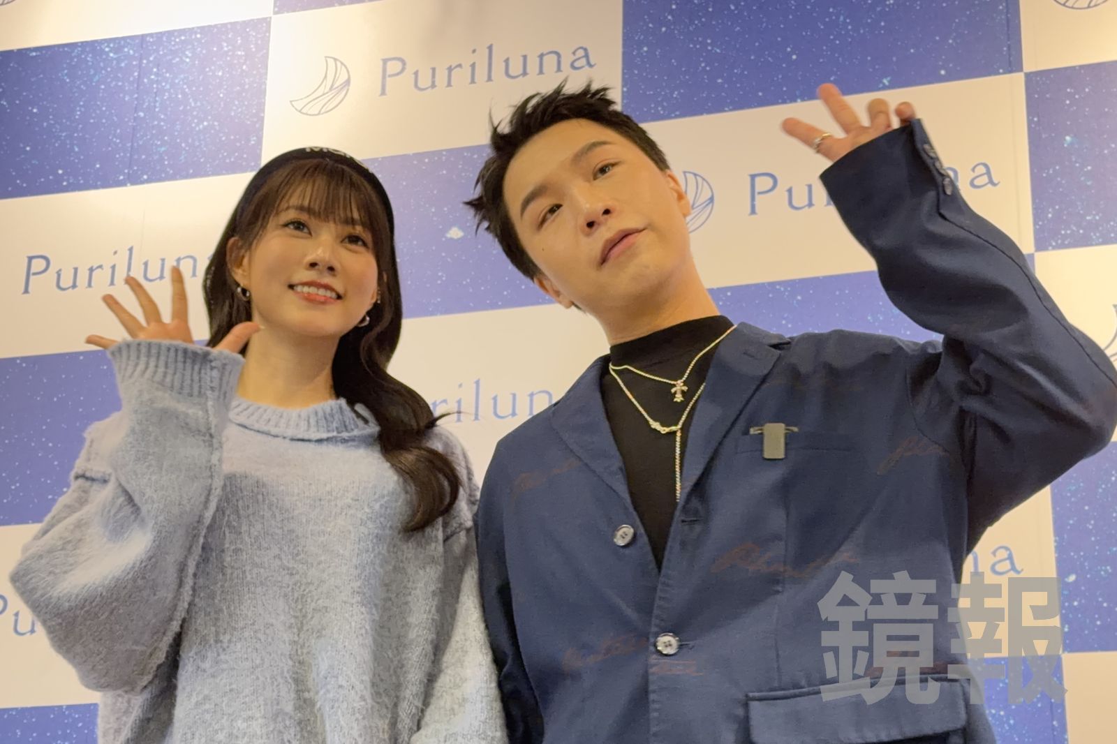 阿布瑪麗亞（左起）、派翠克出席髮品活動。潘佳琪攝