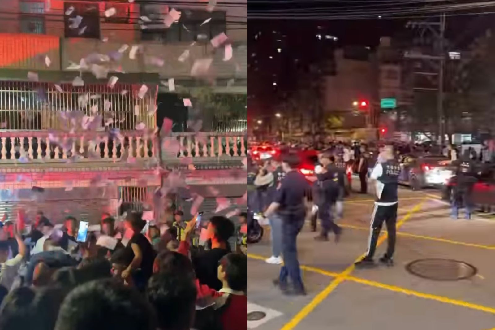 桃園中壢日前傳出集體霸凌事件,有網友發起號召到涉事宮廟前方抗議,吸引600人到場。圖/翻攝自Threads@1997_085