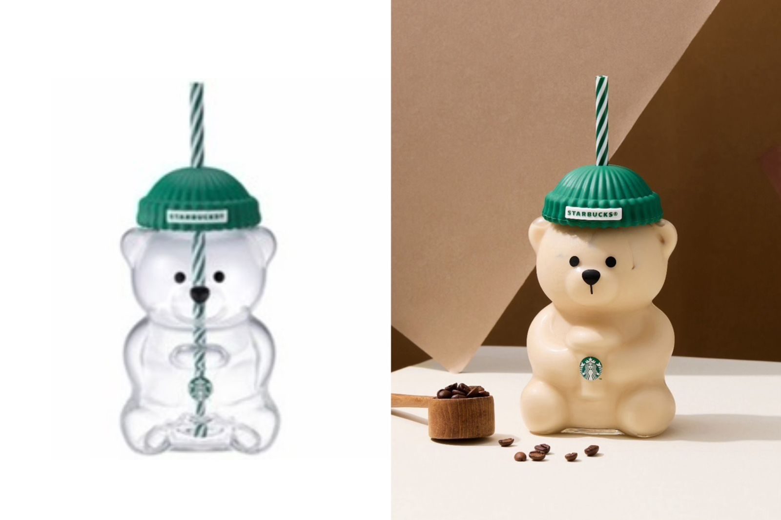 在美國爆紅！裝什麼飲料就變什麼顏色　星巴克小熊玻璃冷水杯今天開搶