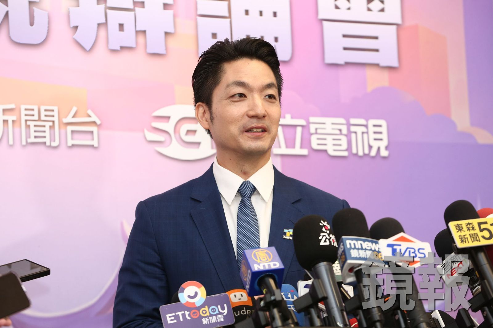 針對沈伯洋近日遭變造AI深偽音檔,台北市長蔣萬安今天(31日)受訪時嚴正譴責。攝影李鍾泉