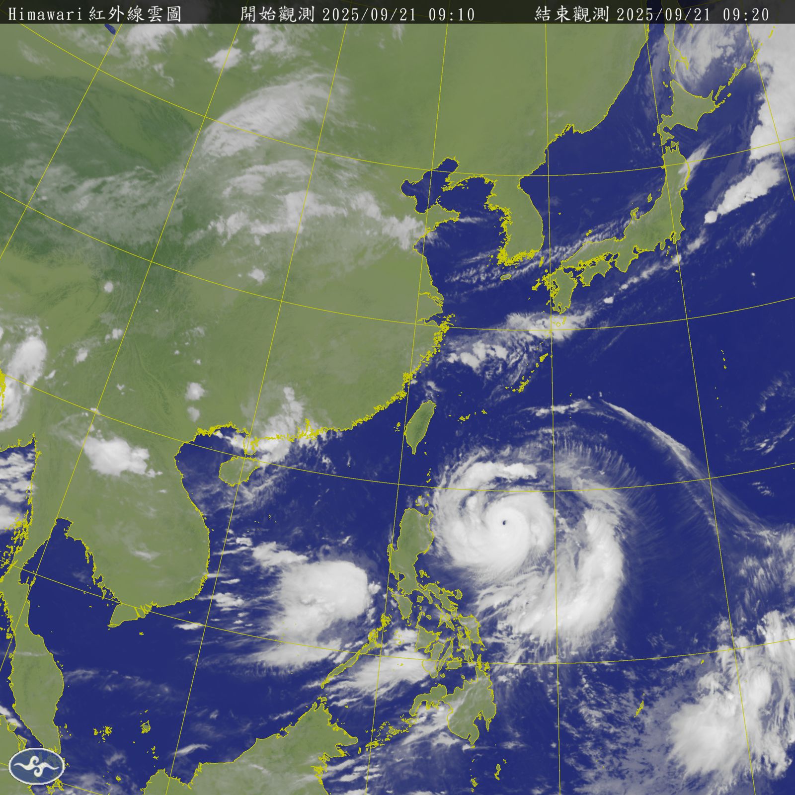 最新衛星雲圖。圖/翻攝自中央氣象署