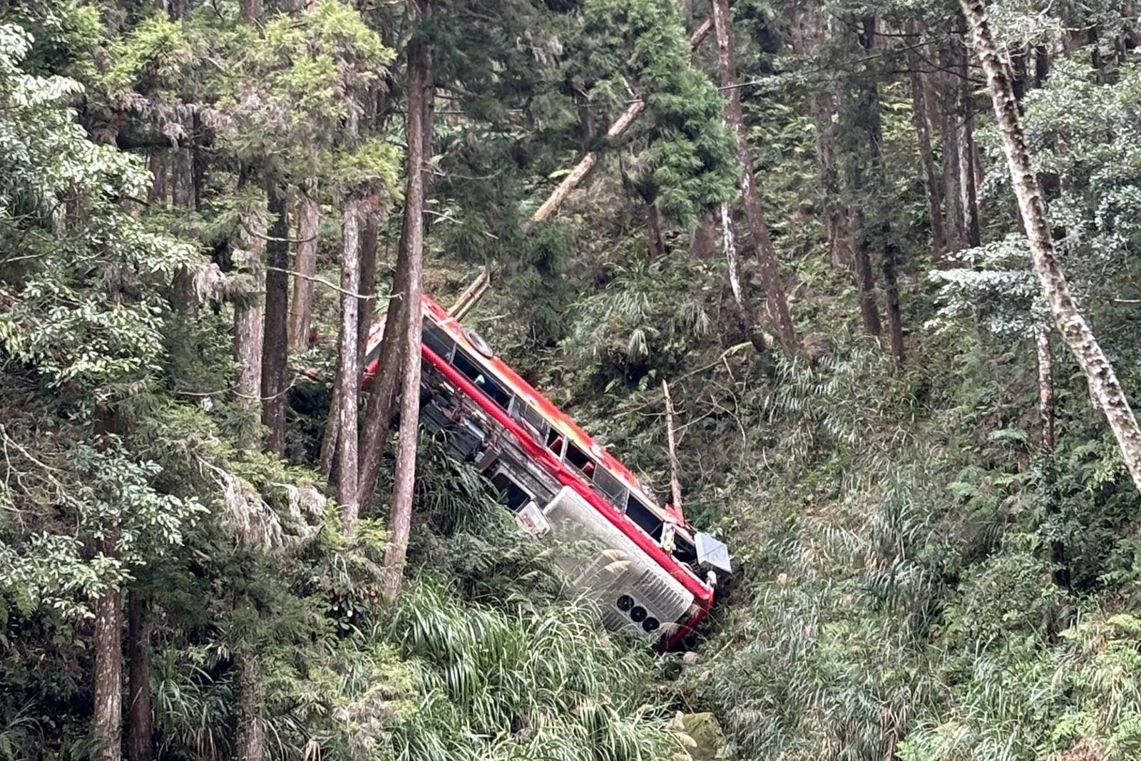 杉林溪遊園車墜谷。翻攝自FB@ceng cai jin