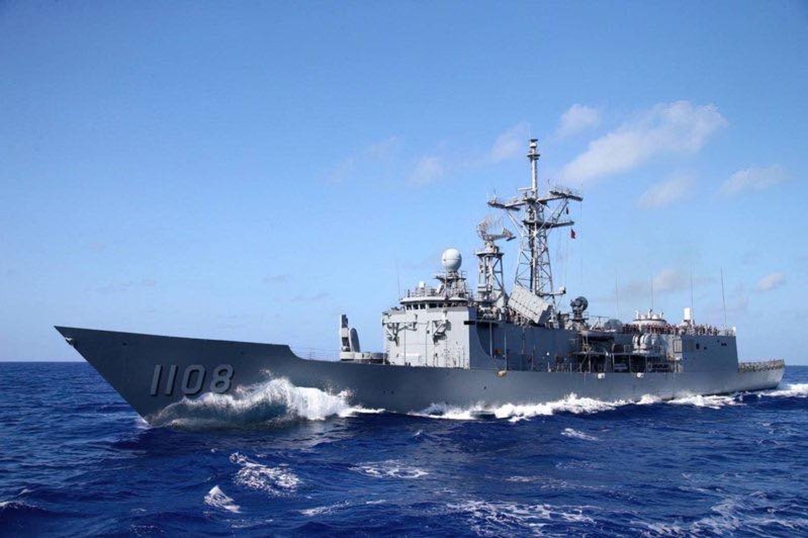 1108班超飛彈巡防艦，為中華民國海軍成功級巡防艦。圖片取自中華民國海軍艦隊臉書